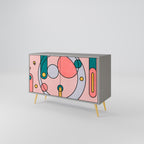 GOSSAMER ECHOES Aparador de 2 Portas em Acabamento Cinzento