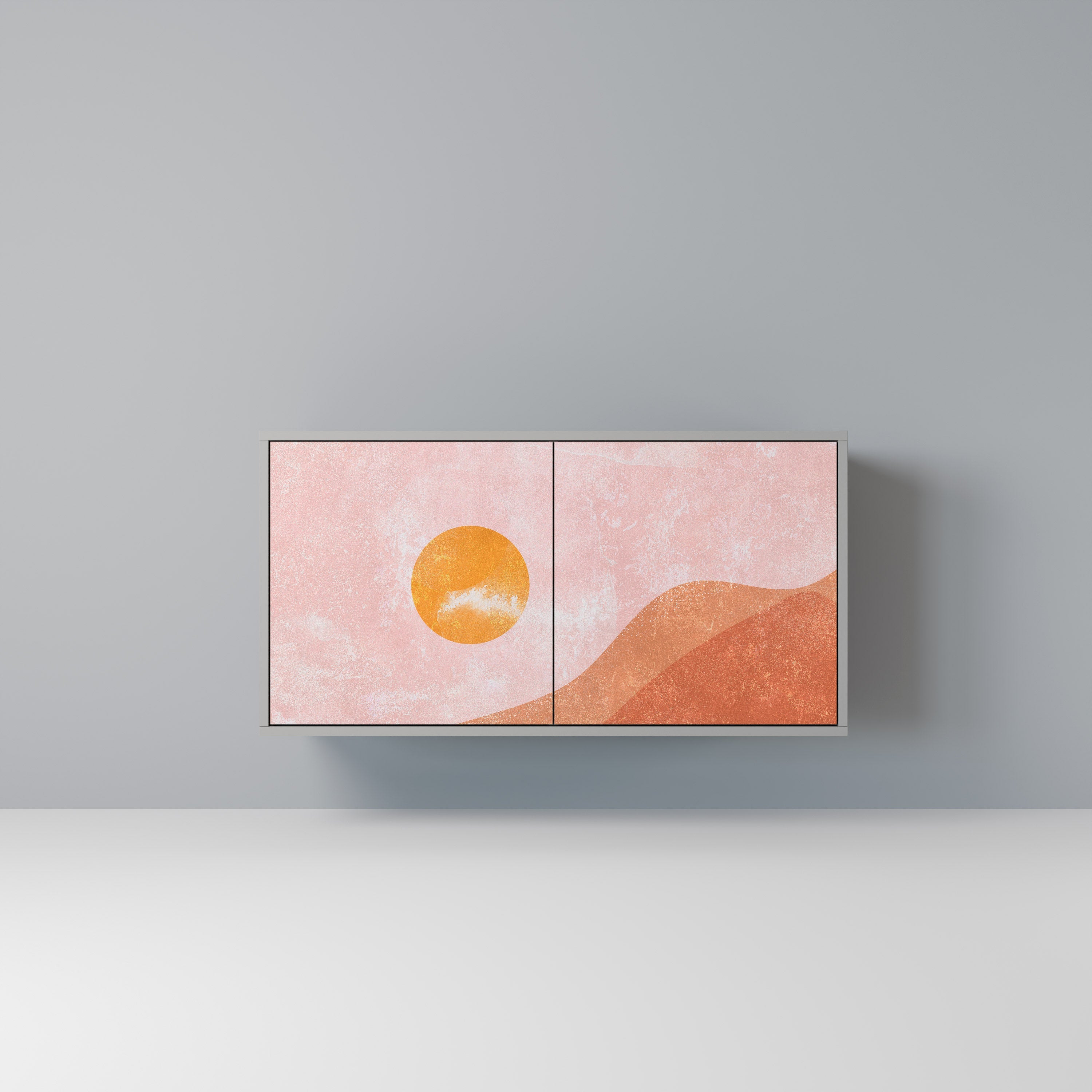 LUMINOUS SUNLIGHT Aparador de 2 Portas em Acabamento Cinzento