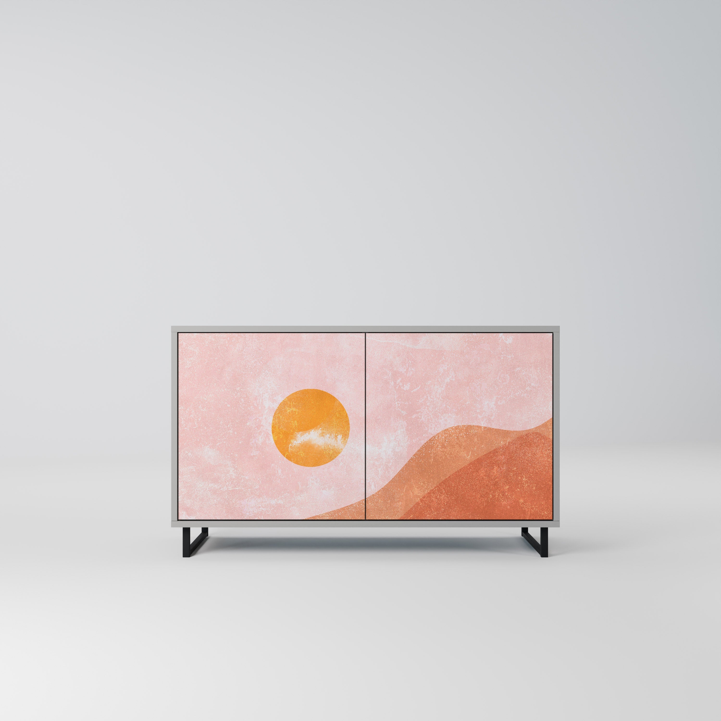 LUMINOUS SUNLIGHT Aparador de 2 Portas em Acabamento Cinzento