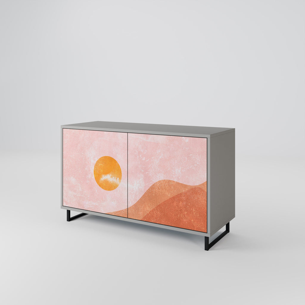 LUMINOUS SUNLIGHT Aparador de 2 Portas em Acabamento Cinzento