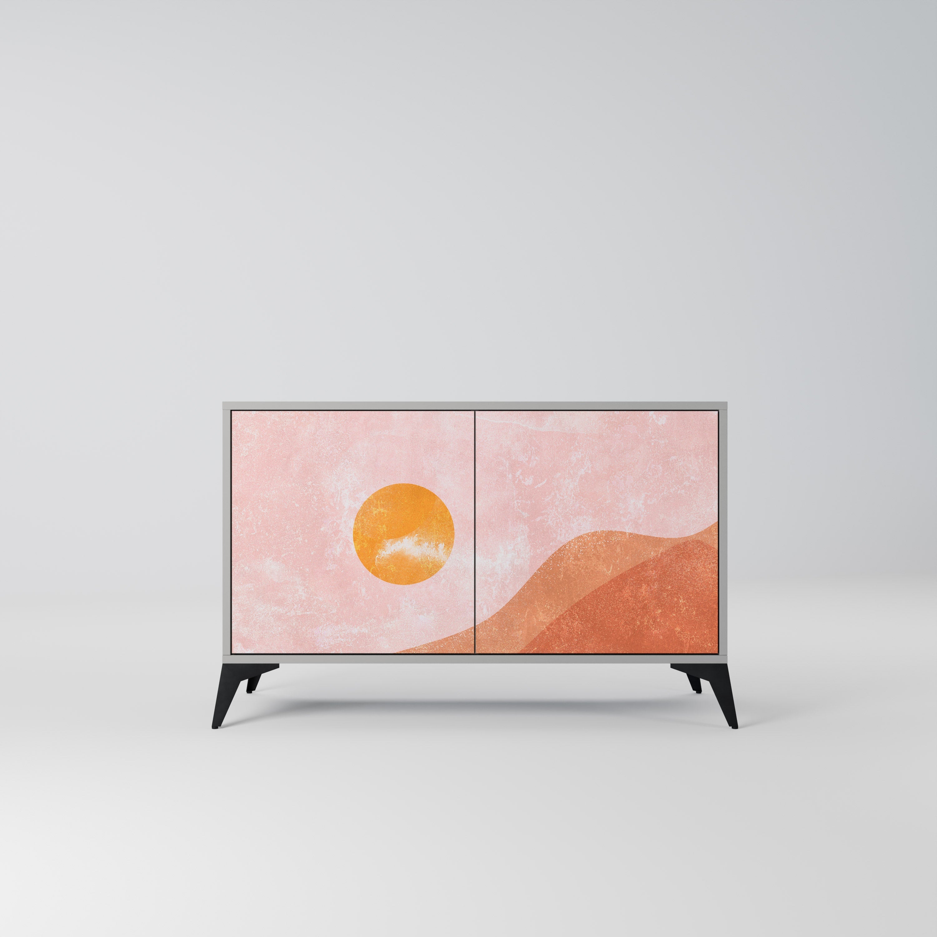 LUMINOUS SUNLIGHT Aparador de 2 Portas em Acabamento Cinzento