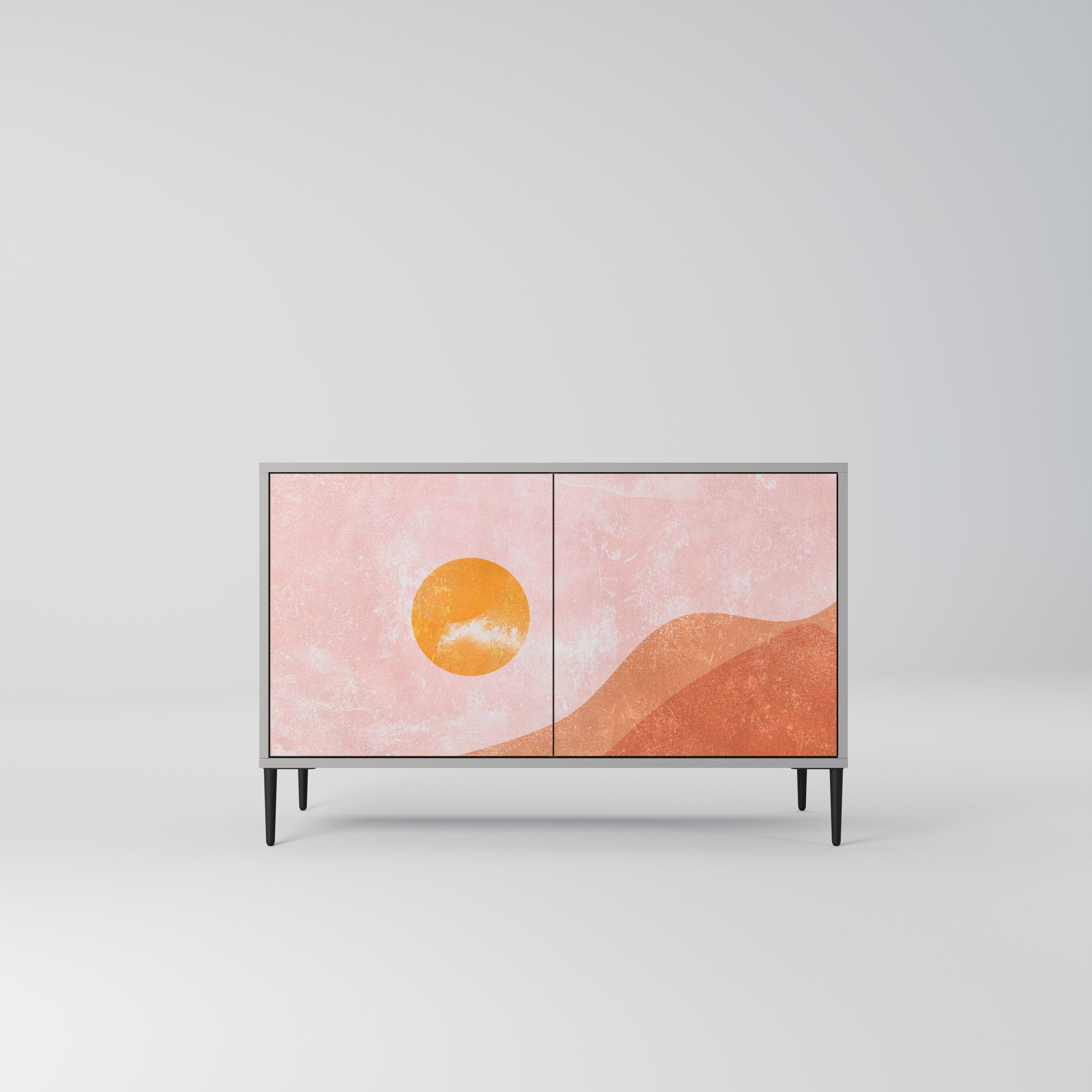 LUMINOUS SUNLIGHT Aparador de 2 Portas em Acabamento Cinzento