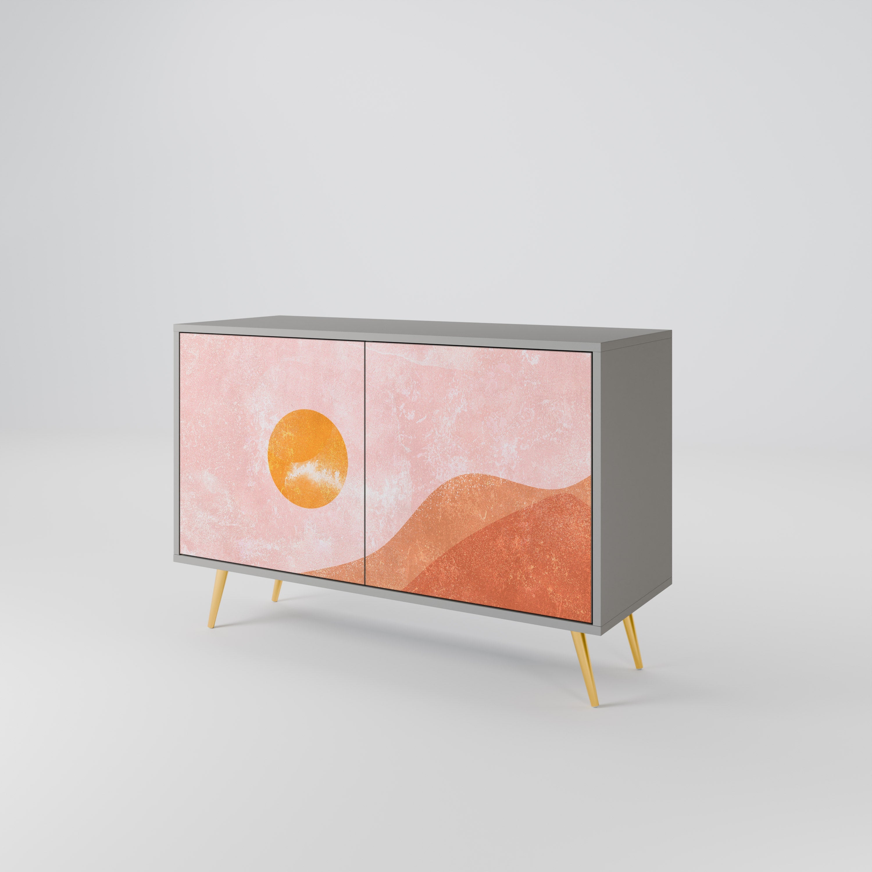 LUMINOUS SUNLIGHT Aparador de 2 Portas em Acabamento Cinzento