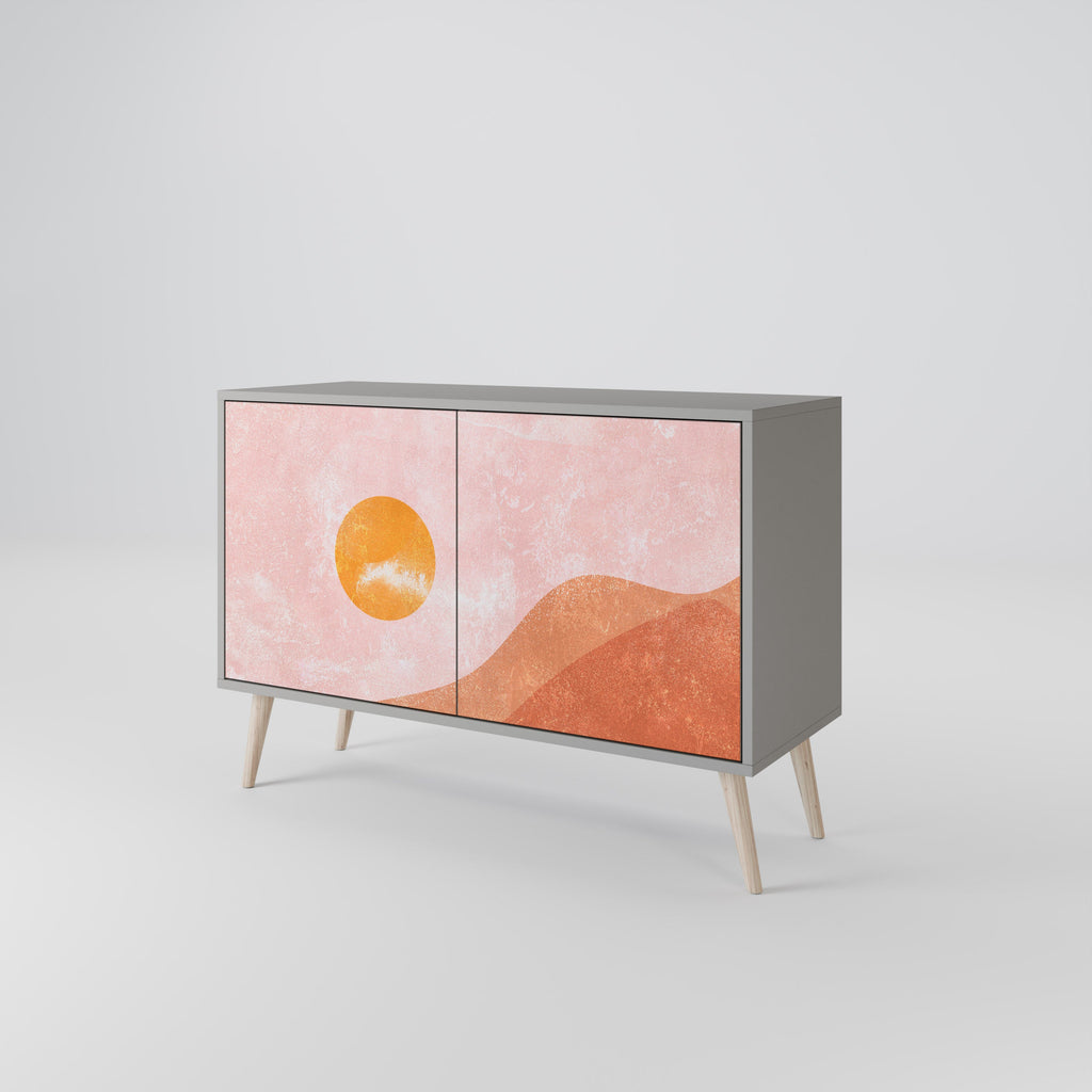 LUMINOUS SUNLIGHT Aparador de 2 Portas em Acabamento Cinzento