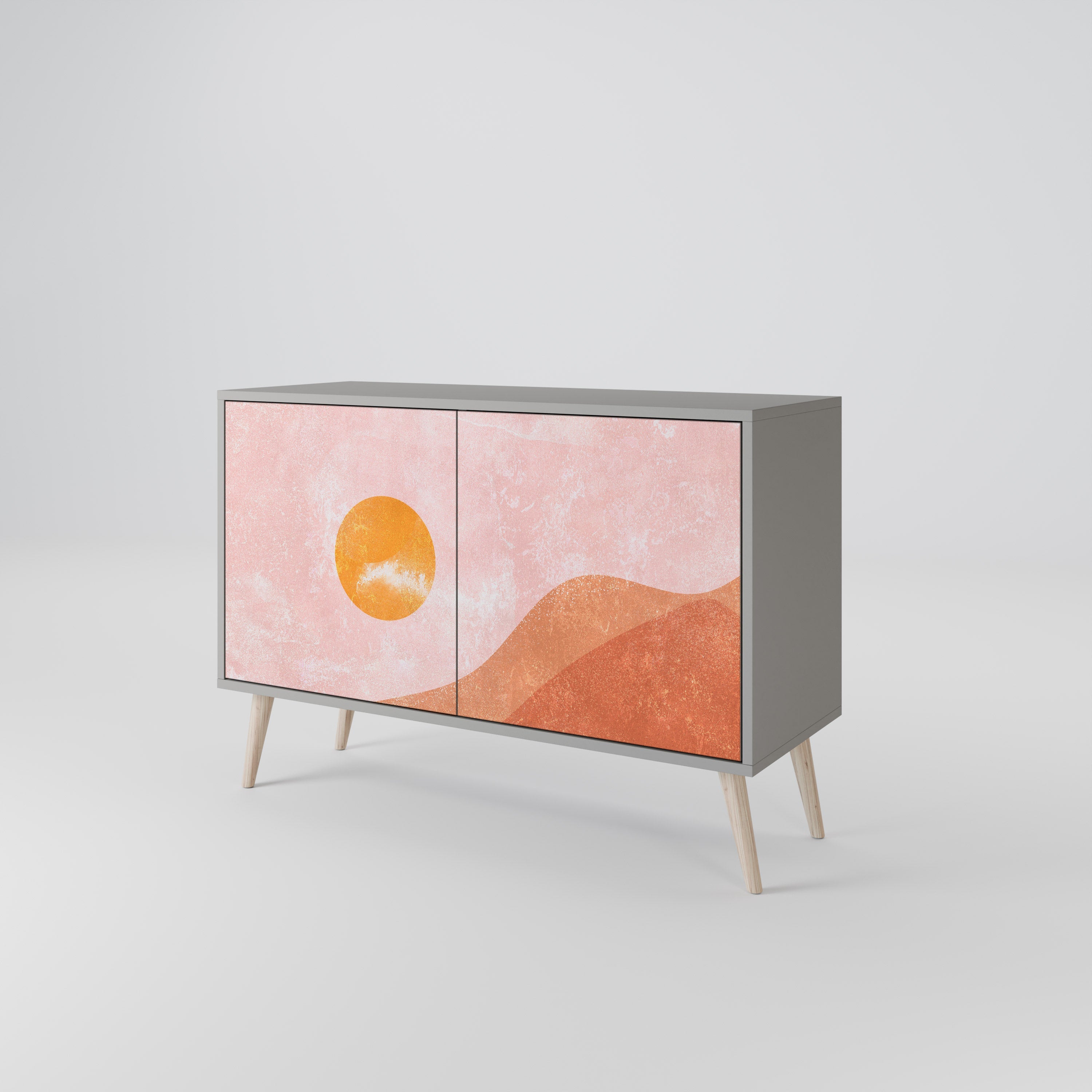 LUMINOUS SUNLIGHT Aparador de 2 Portas em Acabamento Cinzento