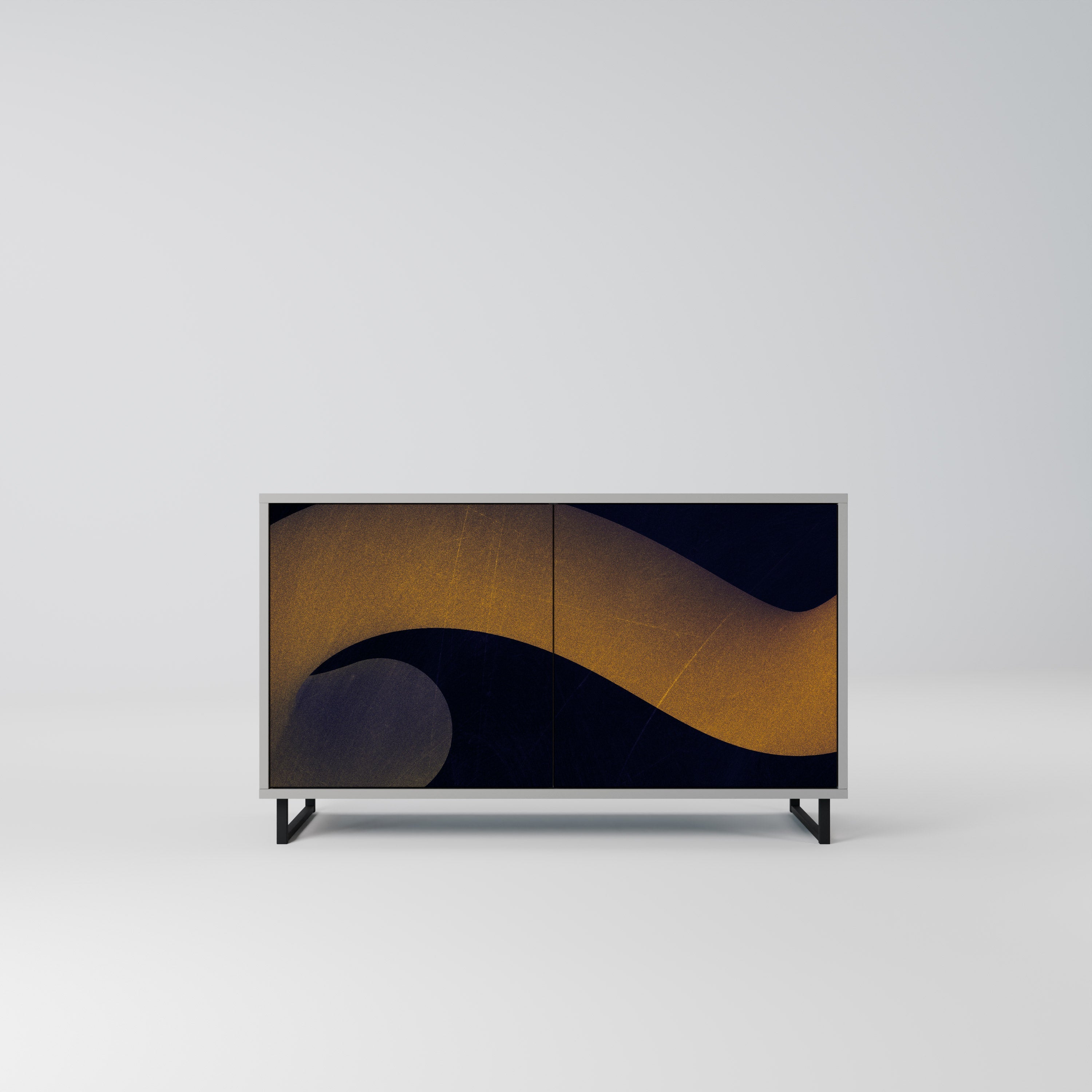 HOLLOW TIME Aparador de 2 Portas em Acabamento Cinzento