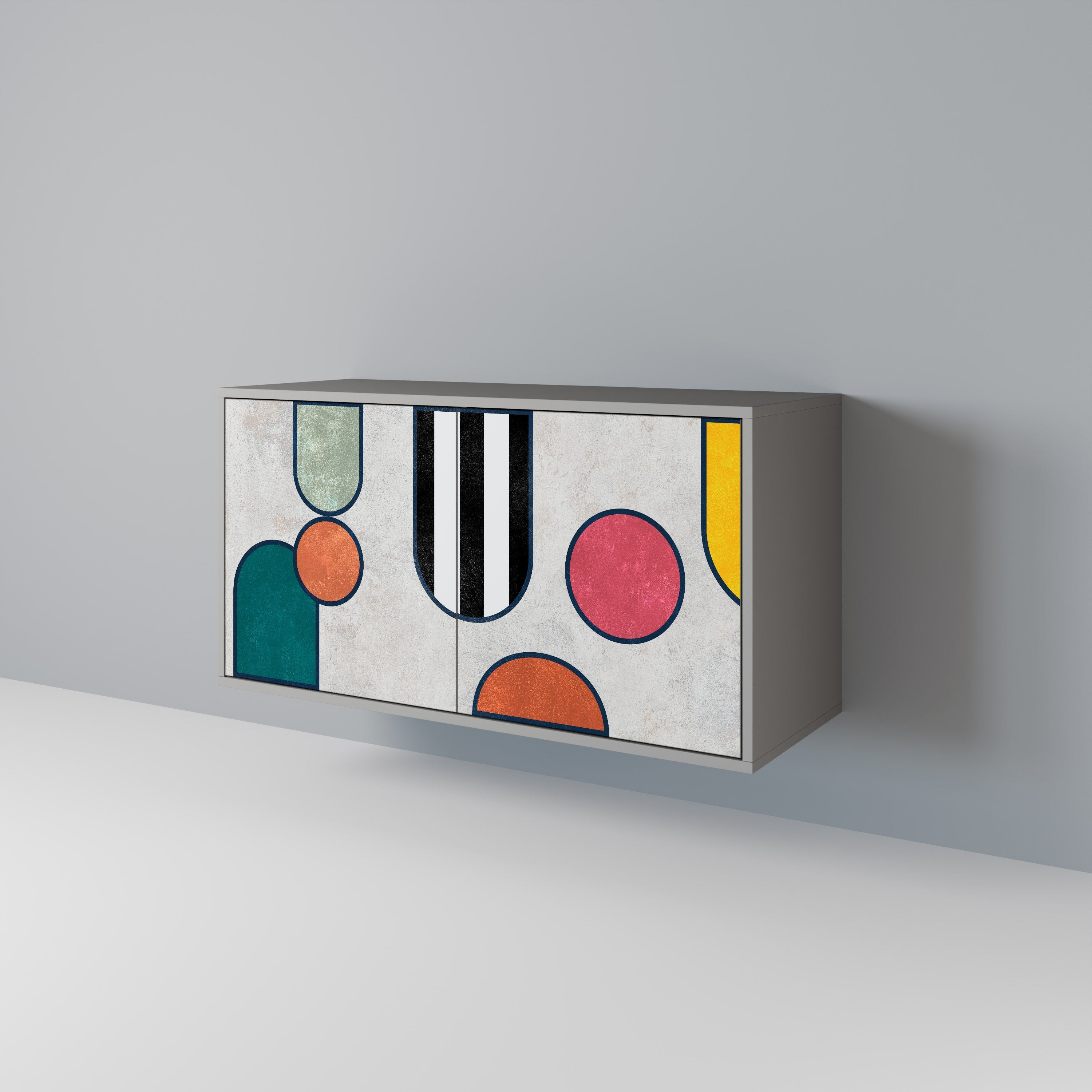 COOL STORY Aparador de 2 Portas em Acabamento Cinzento