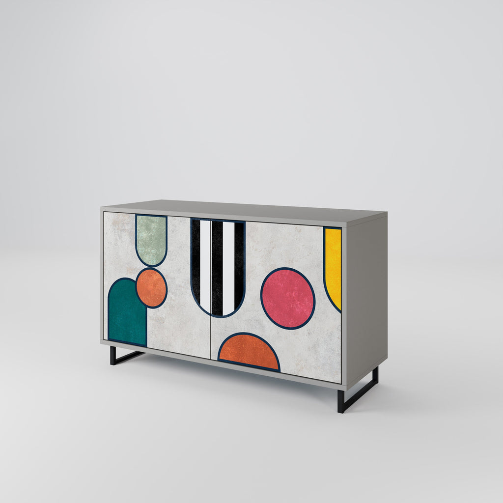 COOL STORY Aparador de 2 Portas em Acabamento Cinzento