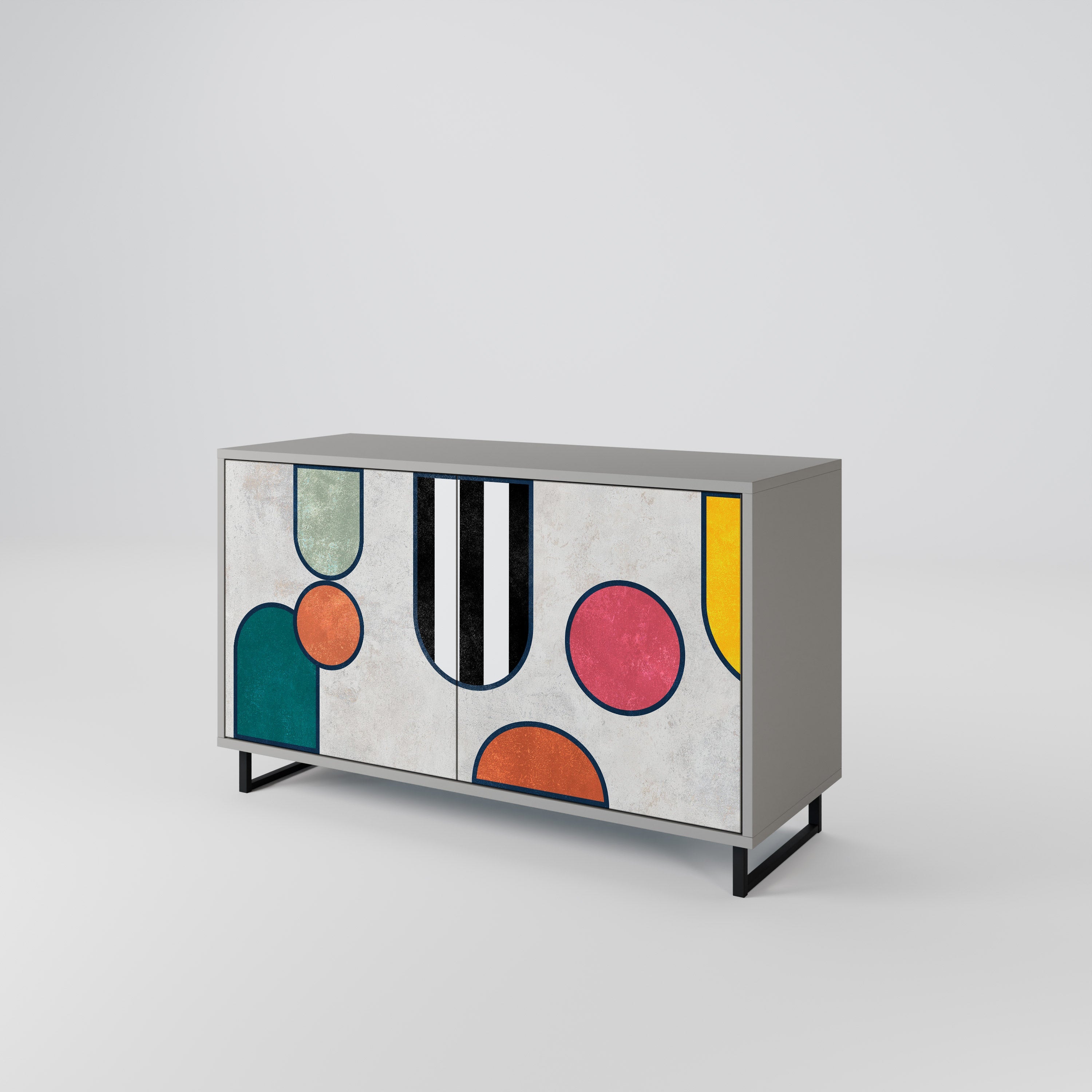 COOL STORY Aparador de 2 Portas em Acabamento Cinzento