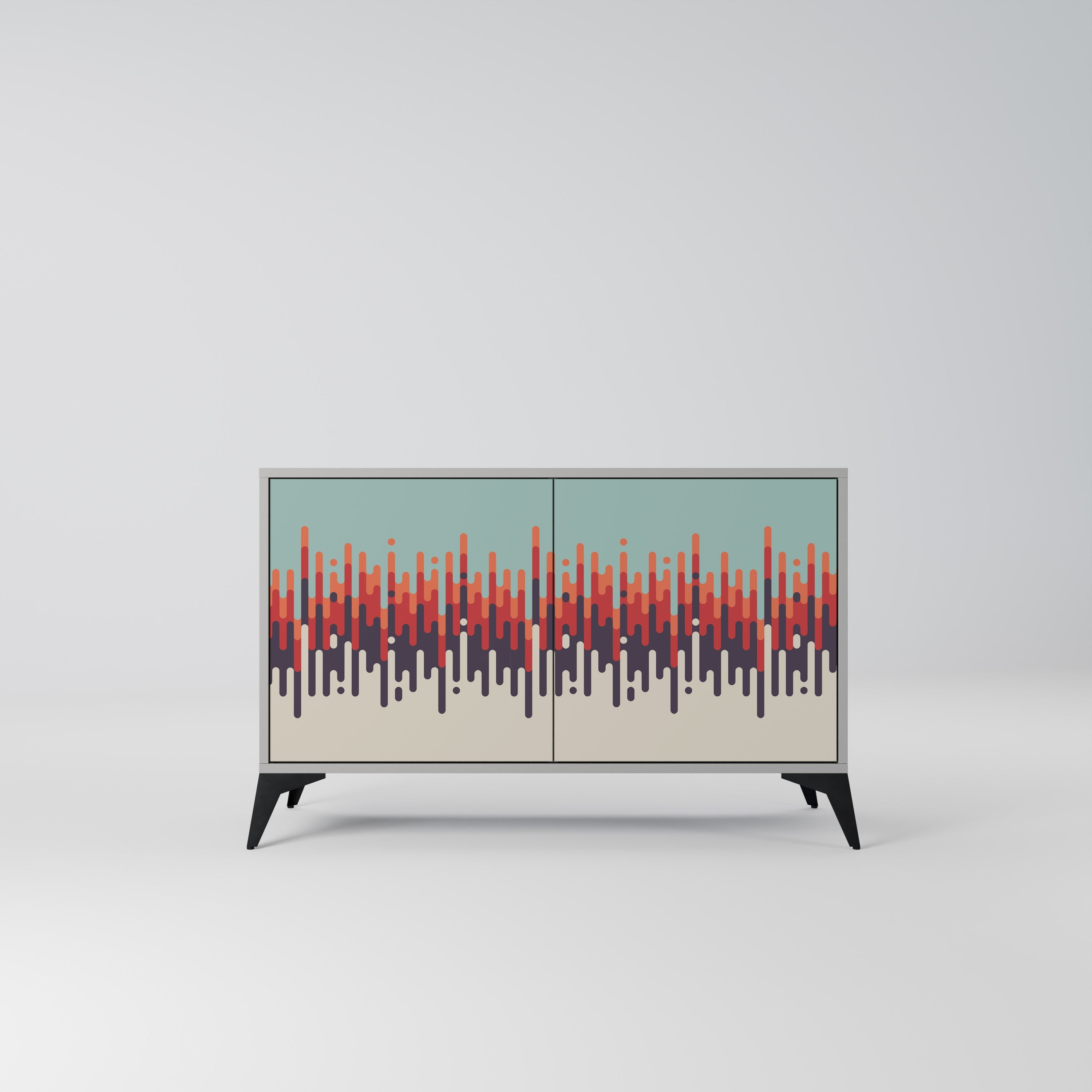 CHROMA CONTOURS Aparador de 2 Portas em Acabamento Cinzento