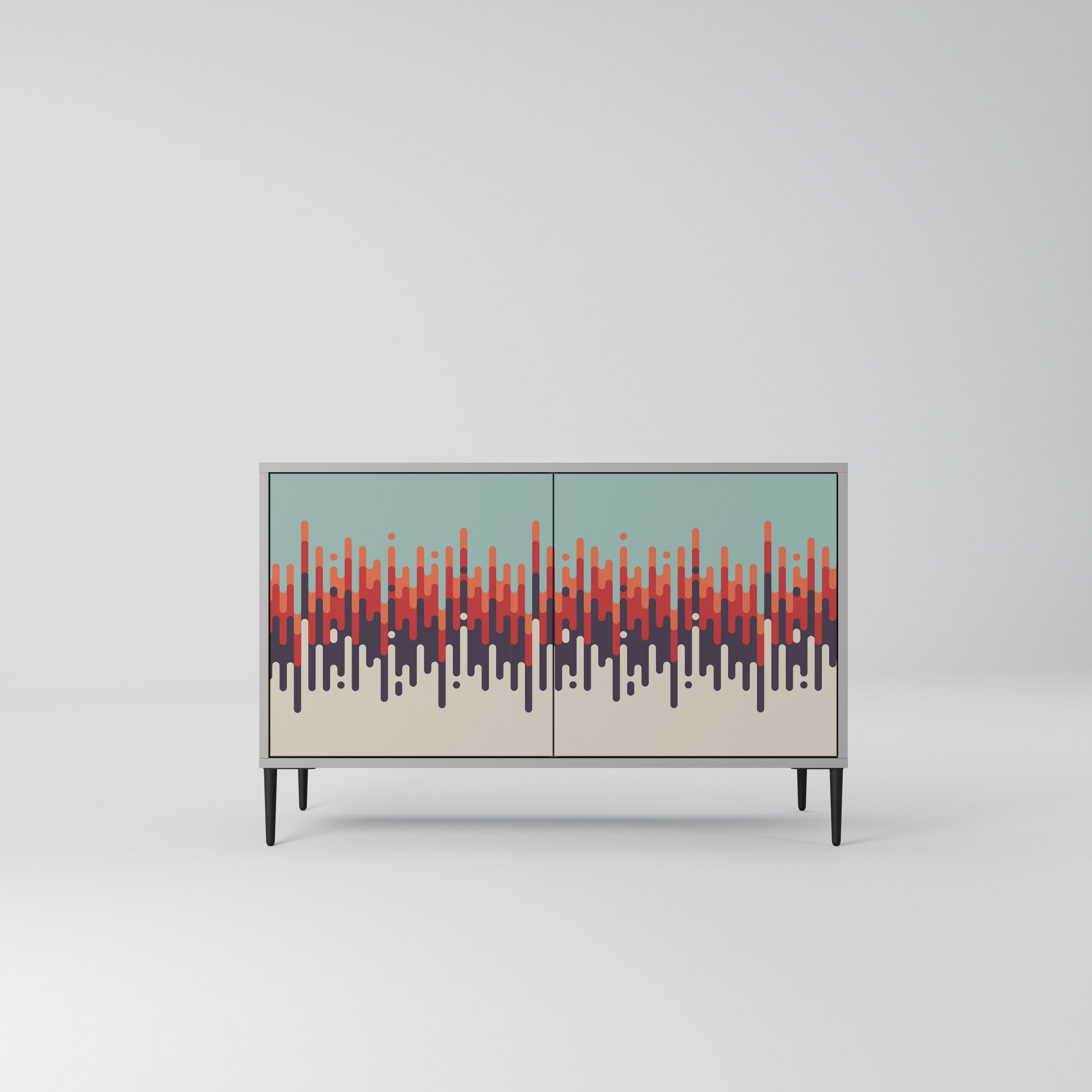 CHROMA CONTOURS Aparador de 2 Portas em Acabamento Cinzento