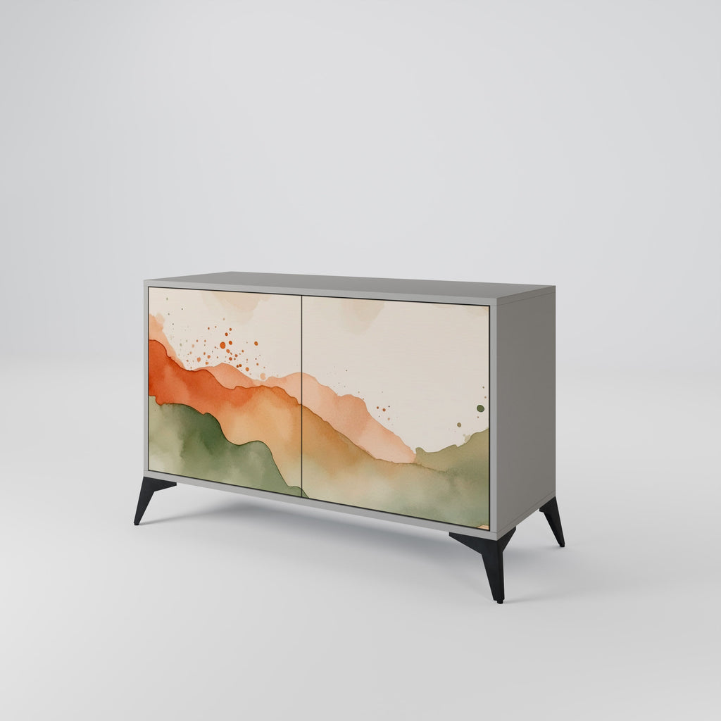 WATERCOLOUR PEAKS 2-Door Sideboard in Grey Finish