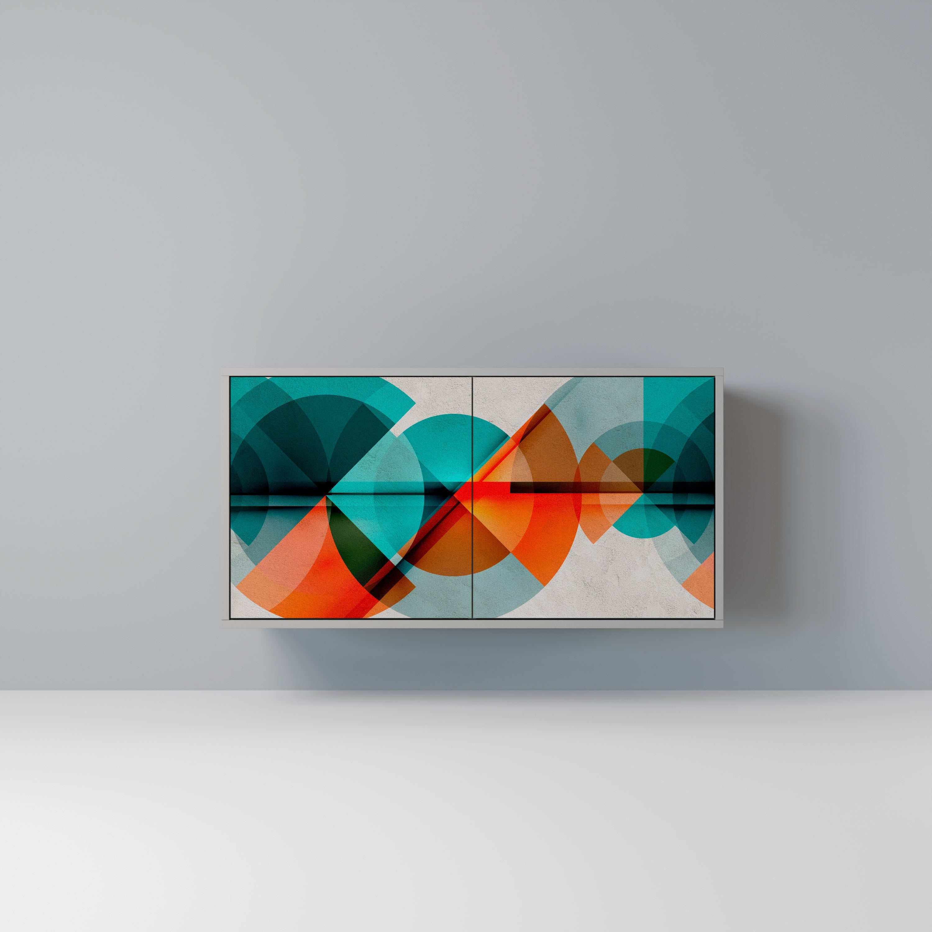 CIRCULAR RHAPSODY Aparador de 2 Portas em Acabamento Cinzento