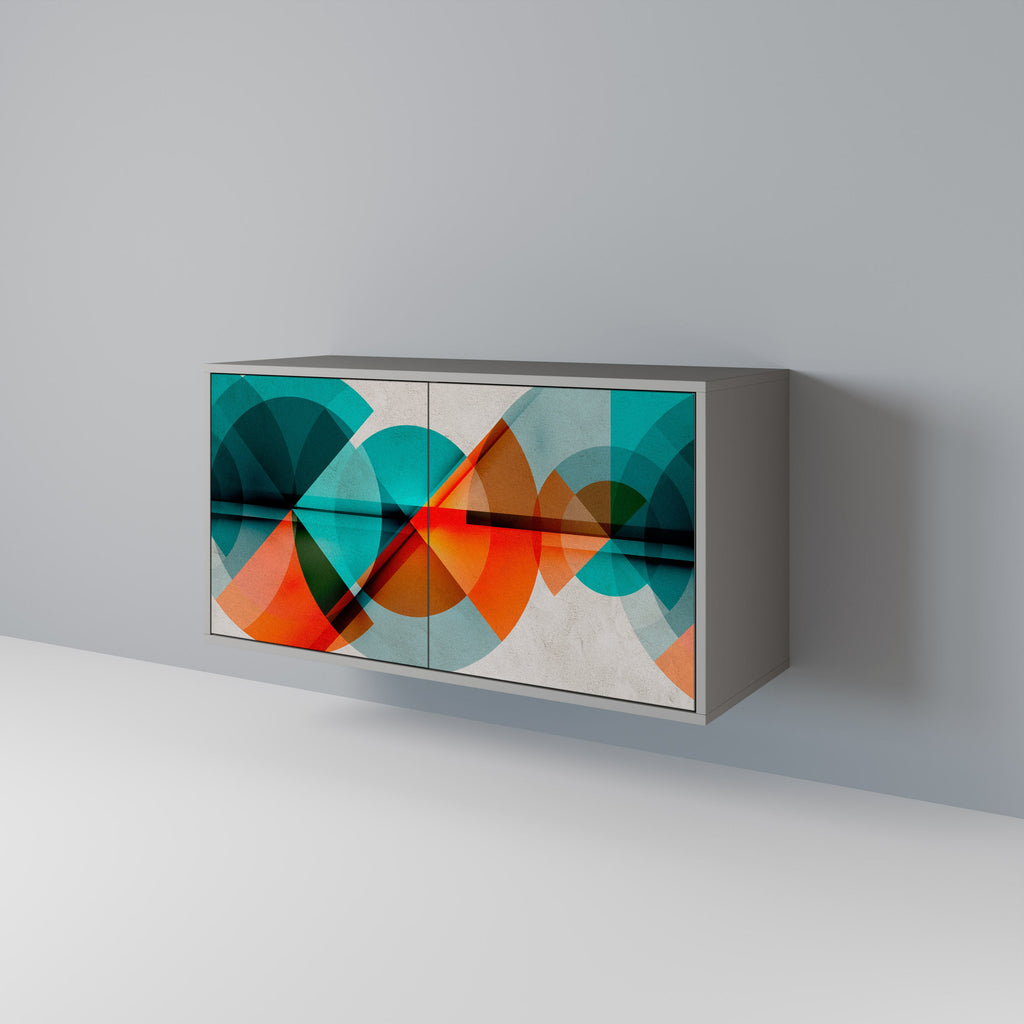 CIRCULAR RHAPSODY Aparador de 2 Portas em Acabamento Cinzento