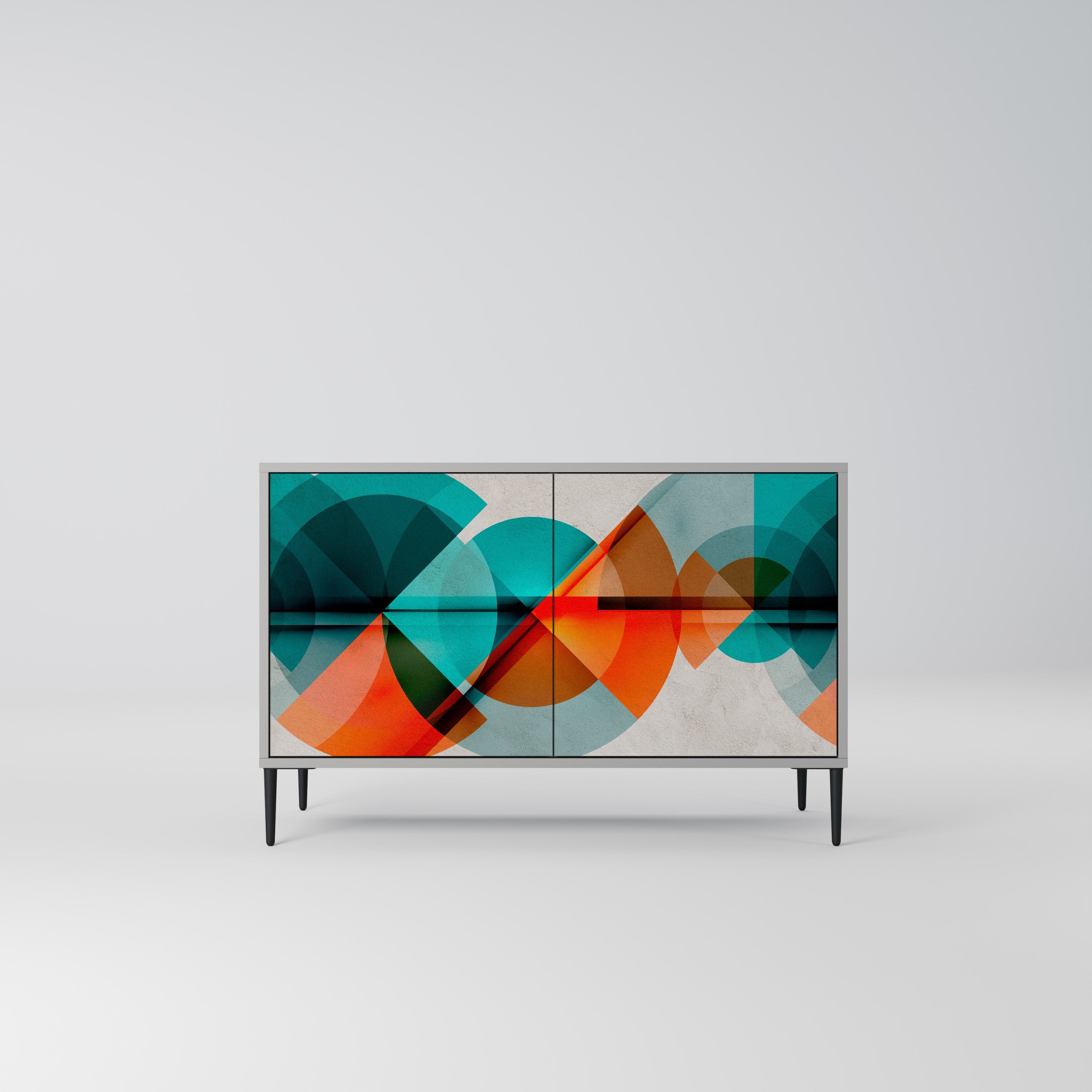 CIRCULAR RHAPSODY Aparador de 2 Portas em Acabamento Cinzento