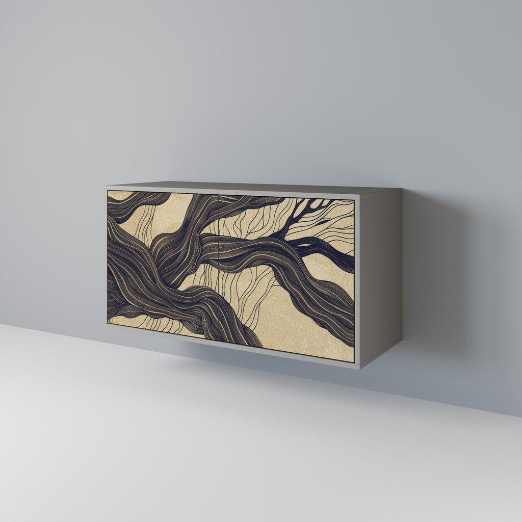 UNIFIED FRAGMENTS Aparador de 2 Portas em Acabamento Cinzento