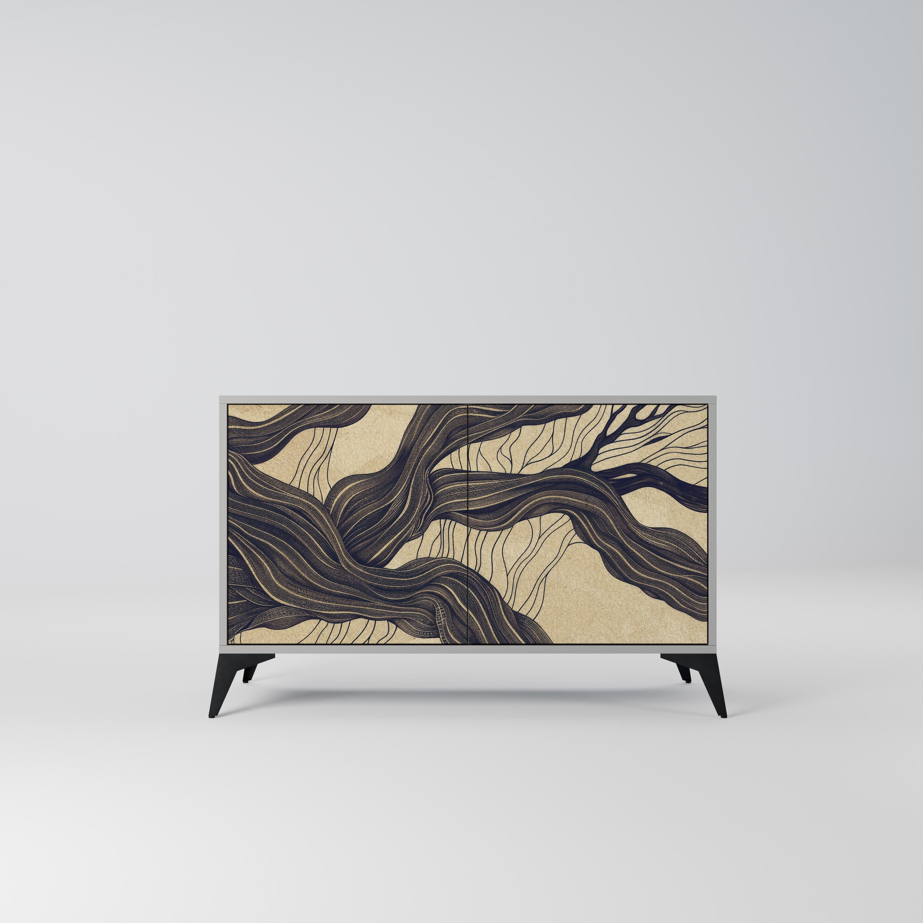 UNIFIED FRAGMENTS Aparador de 2 Portas em Acabamento Cinzento