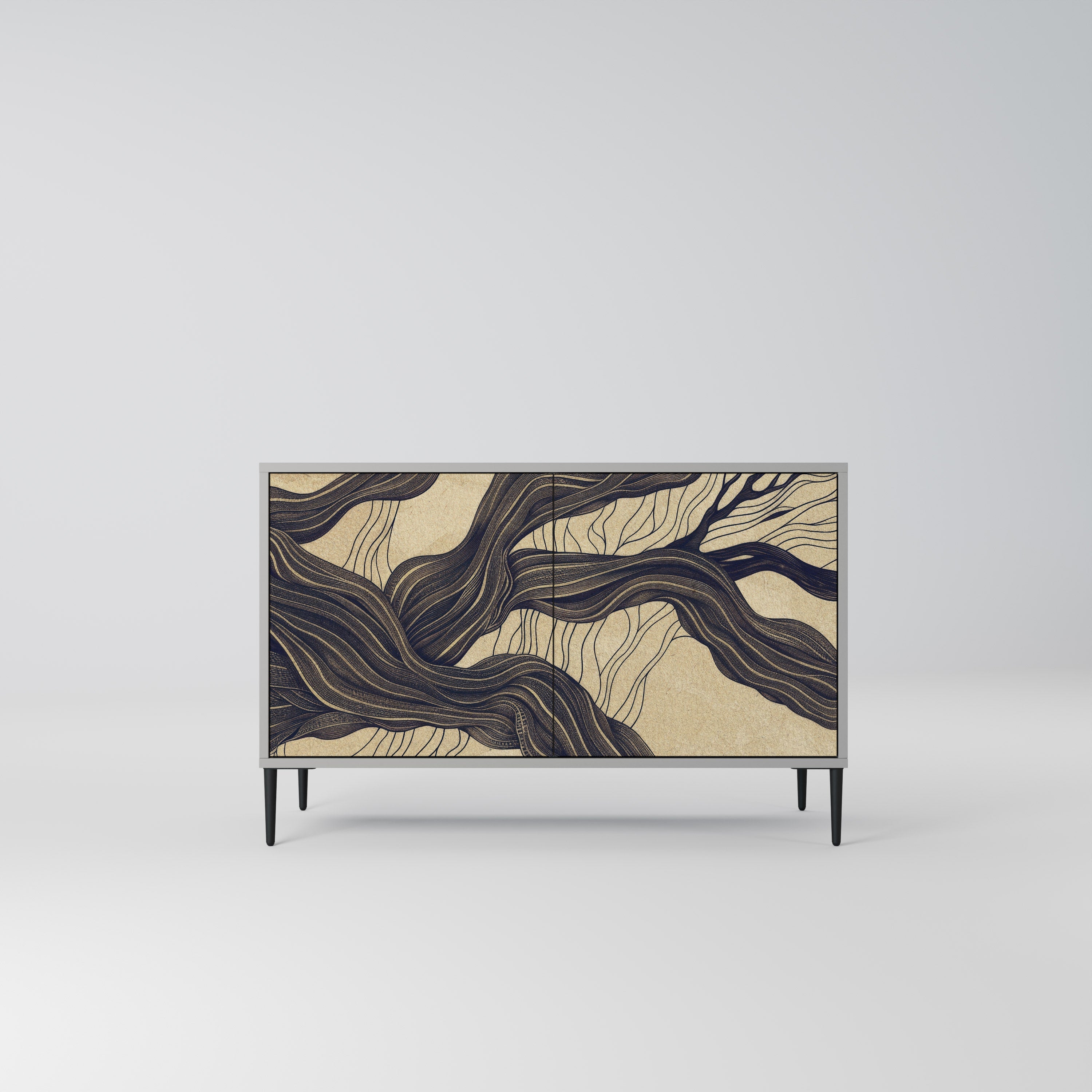 UNIFIED FRAGMENTS Aparador de 2 Portas em Acabamento Cinzento