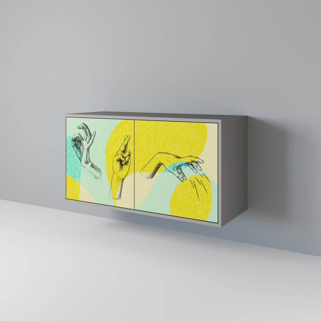 BODY LANGUAGE Aparador de 2 Portas em Acabamento Cinzento