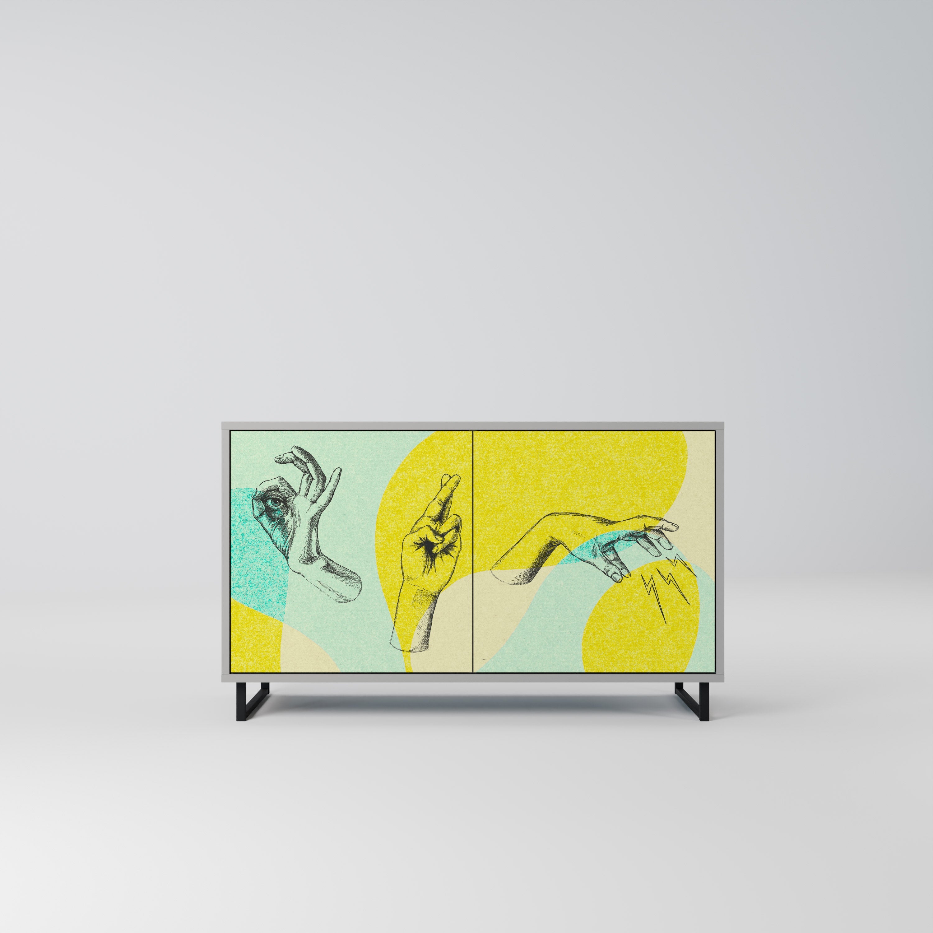 BODY LANGUAGE Aparador de 2 Portas em Acabamento Cinzento