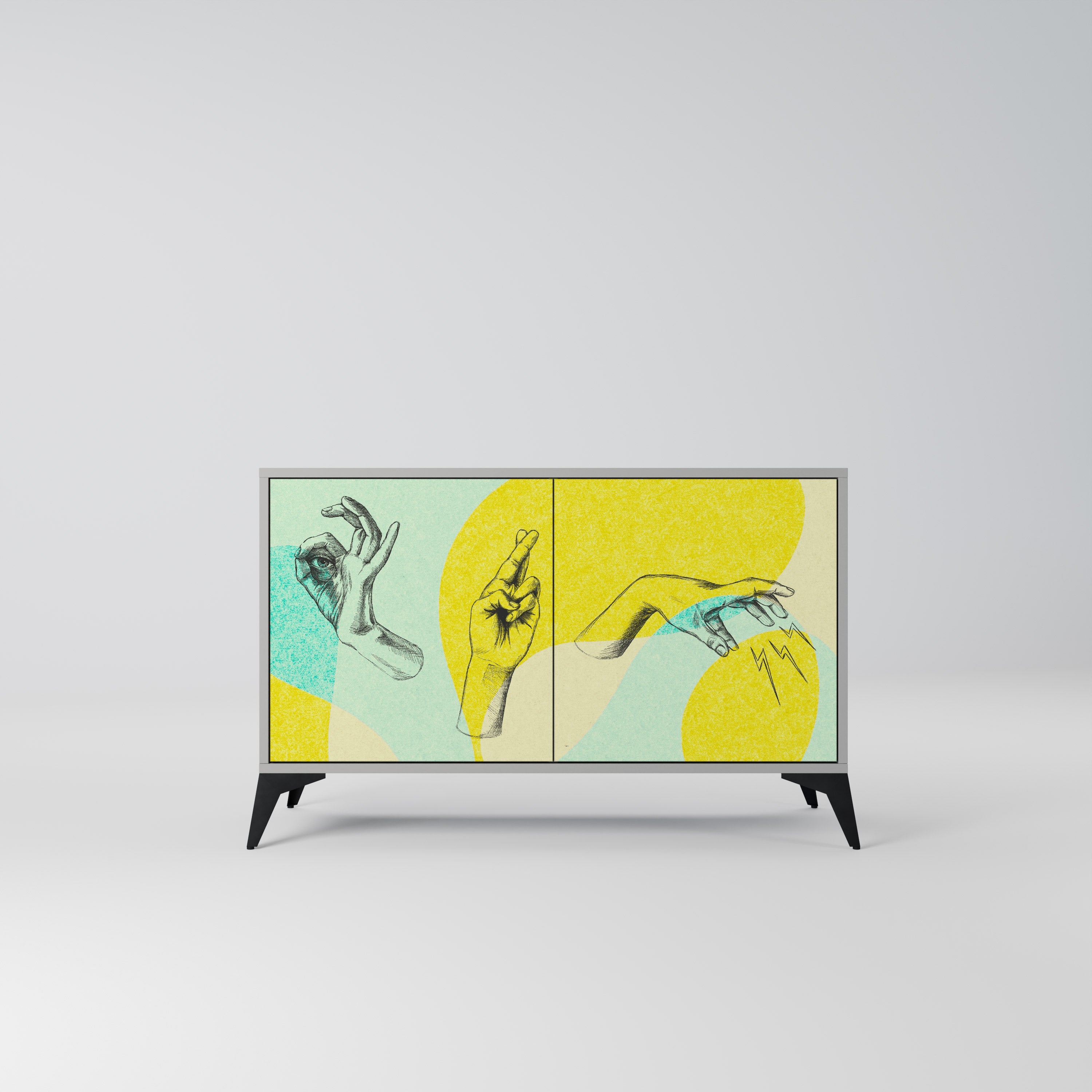 BODY LANGUAGE Aparador de 2 Portas em Acabamento Cinzento