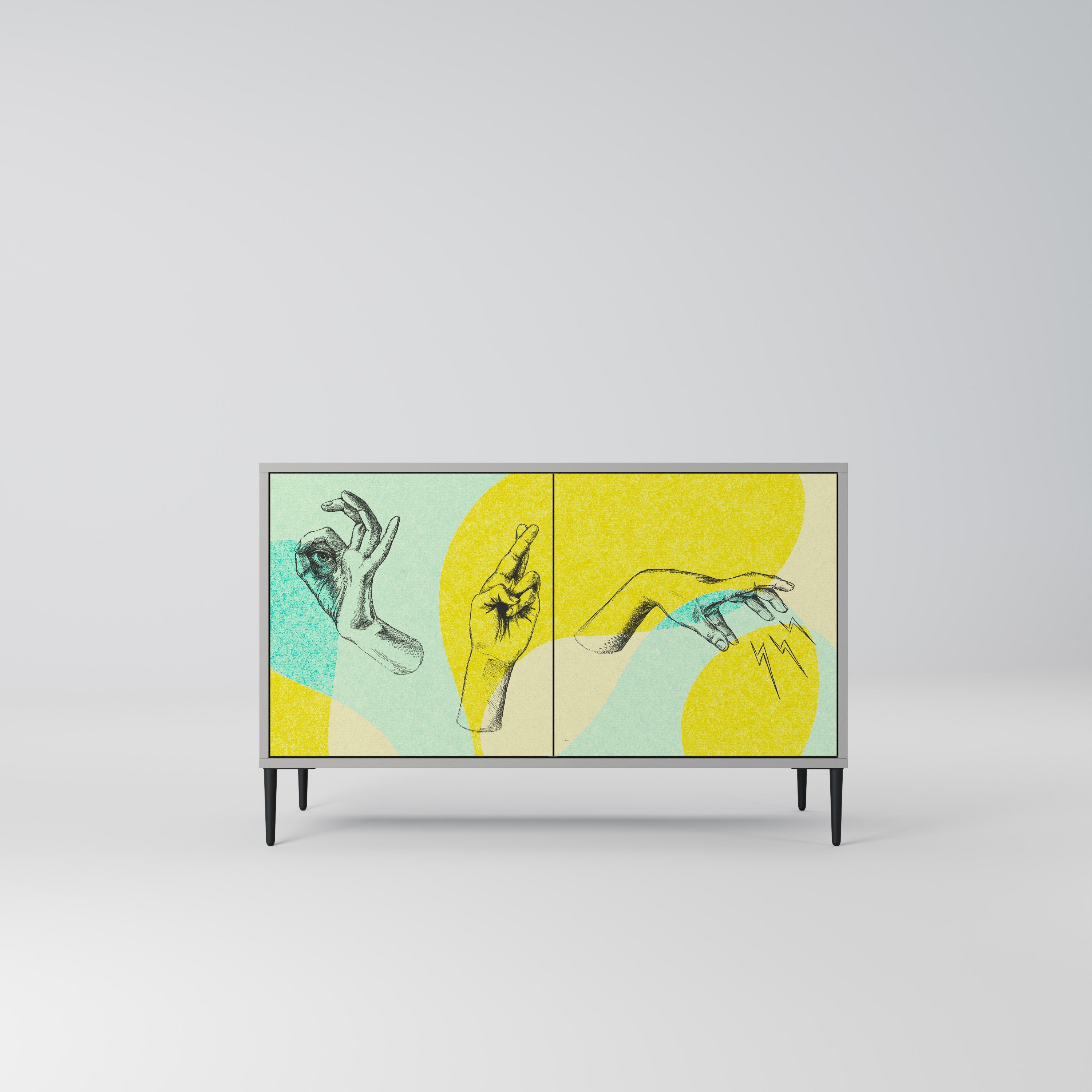 BODY LANGUAGE Aparador de 2 Portas em Acabamento Cinzento