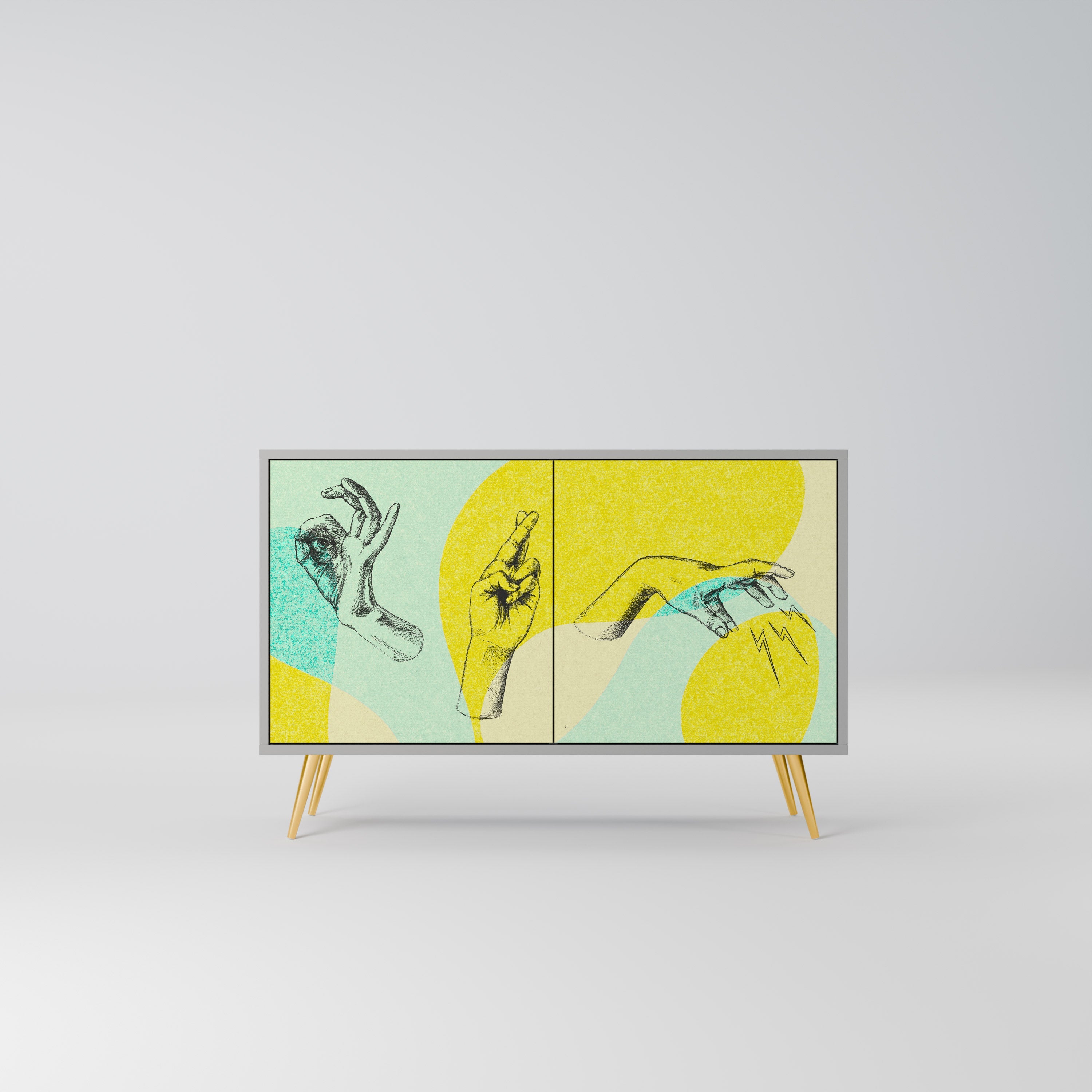 BODY LANGUAGE Aparador de 2 Portas em Acabamento Cinzento