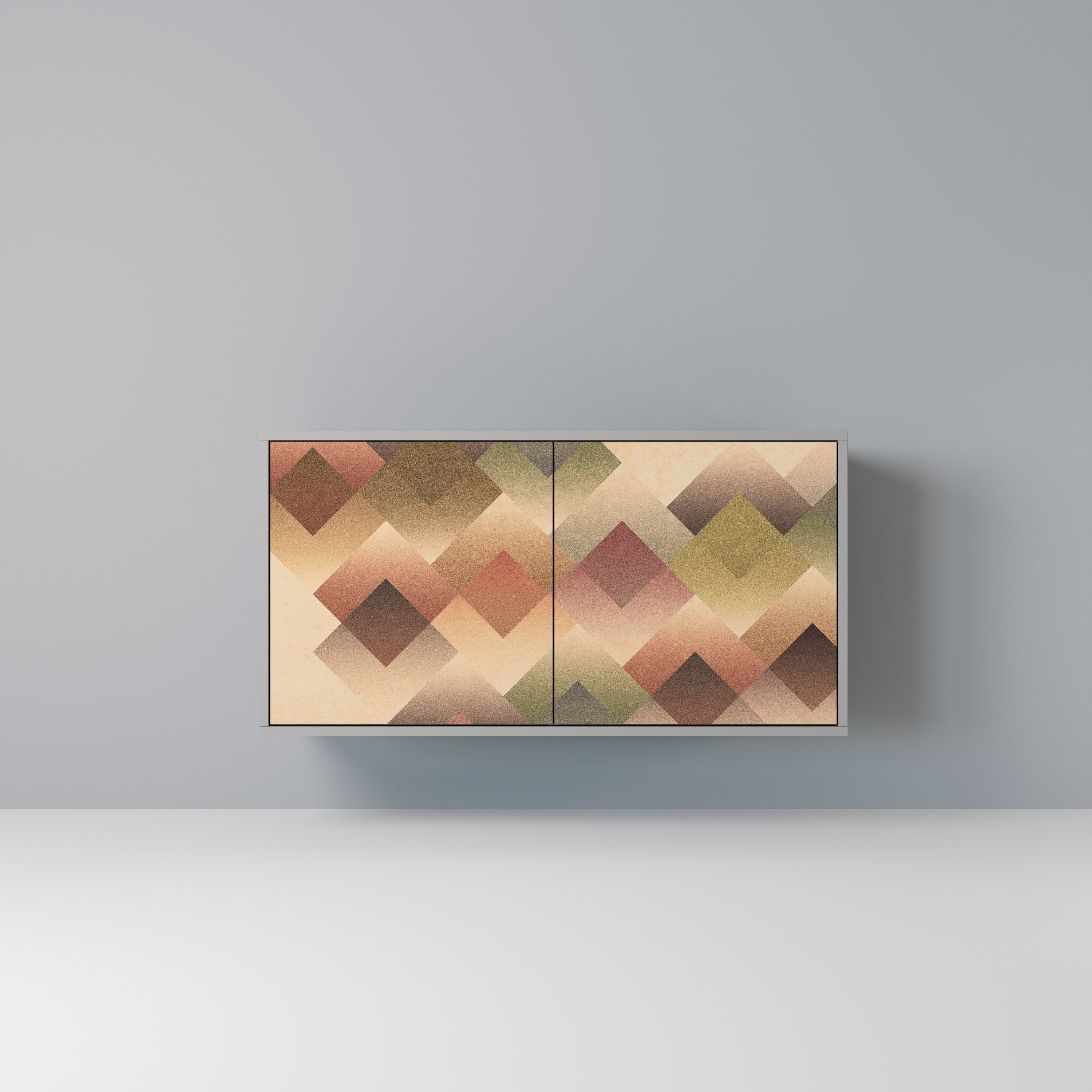 GEOMETRIC FUSION Aparador de 2 Portas em Acabamento Cinzento