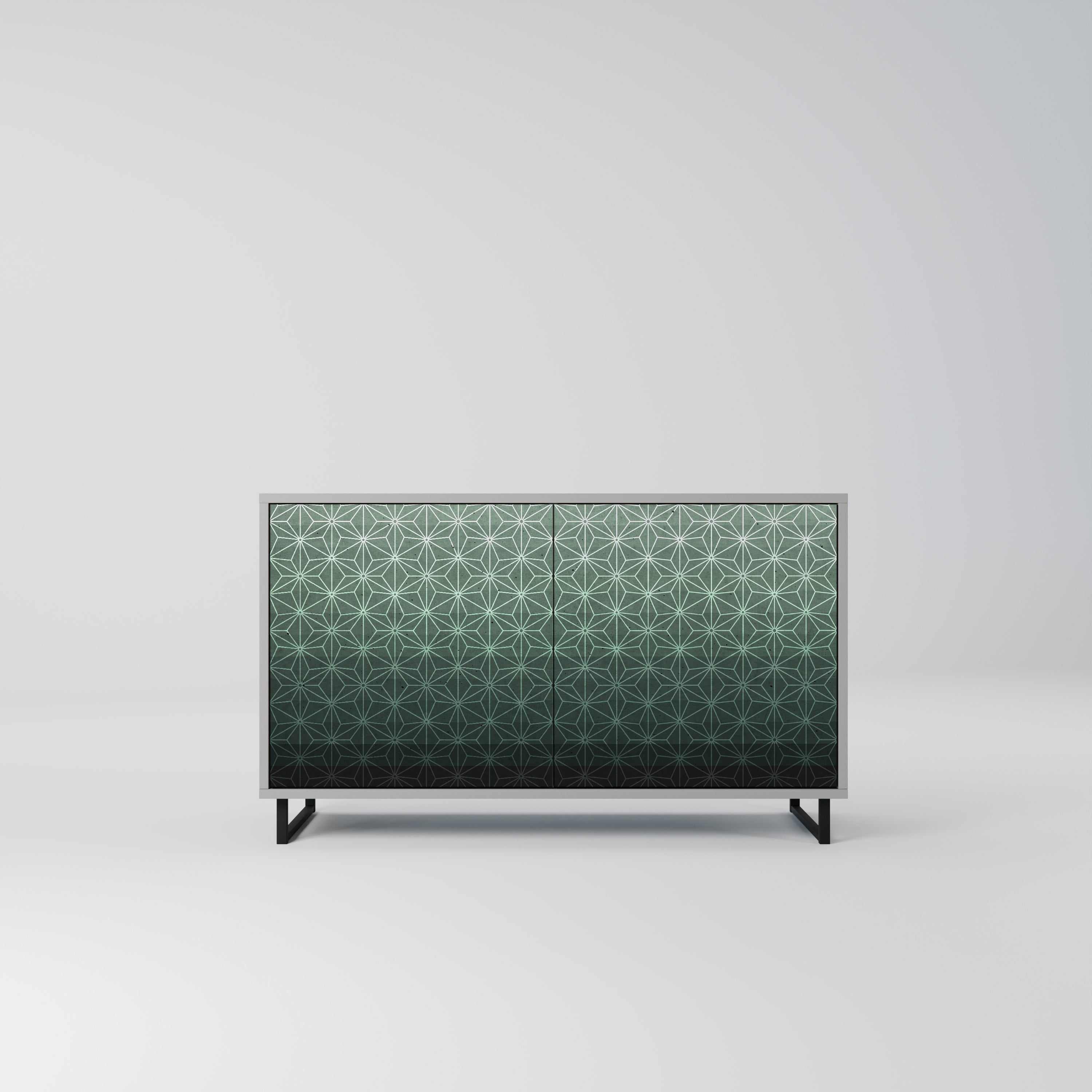 ORNAMENTAL GLIMMER Aparador de 2 Portas em Acabamento Cinzento