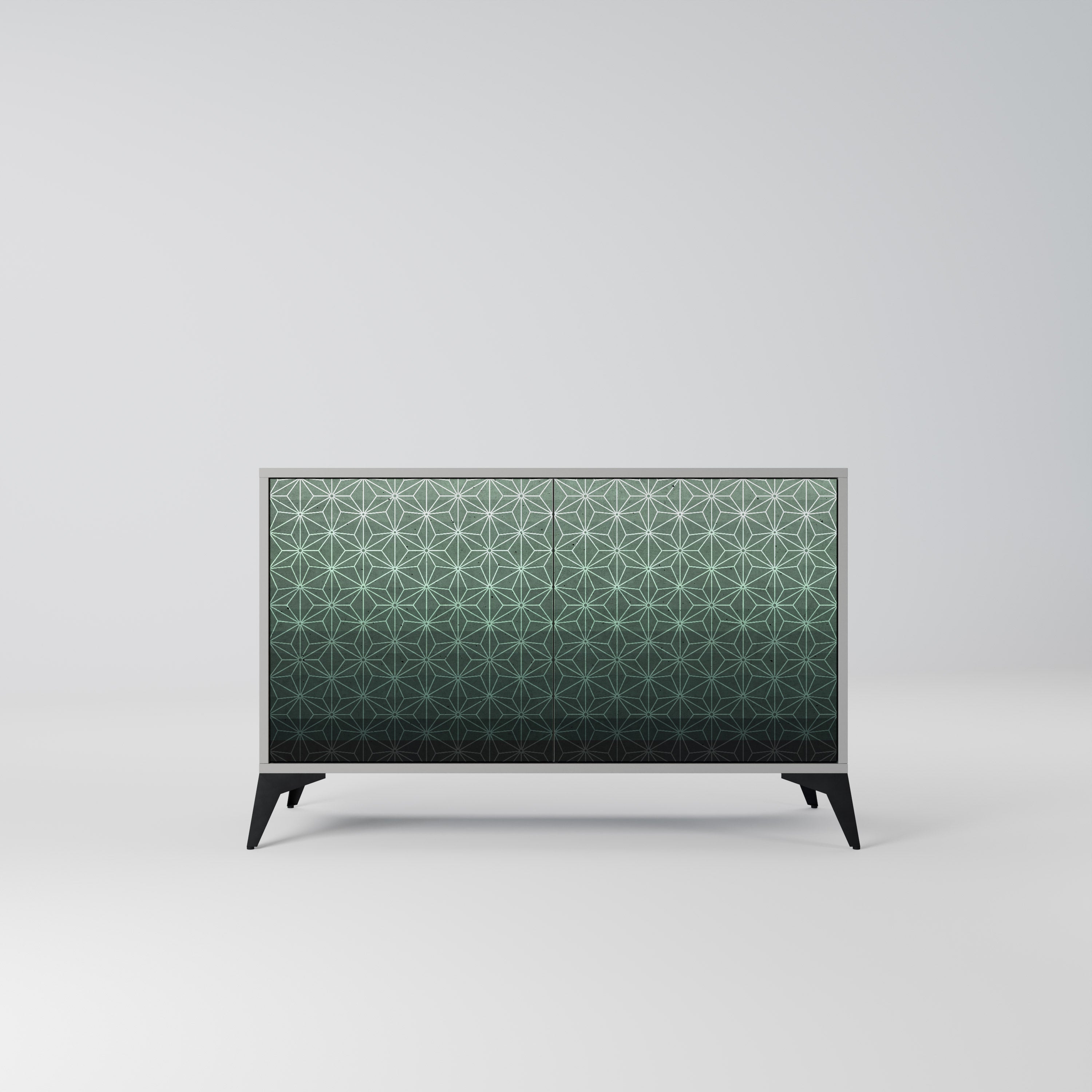 ORNAMENTAL GLIMMER Aparador de 2 Portas em Acabamento Cinzento