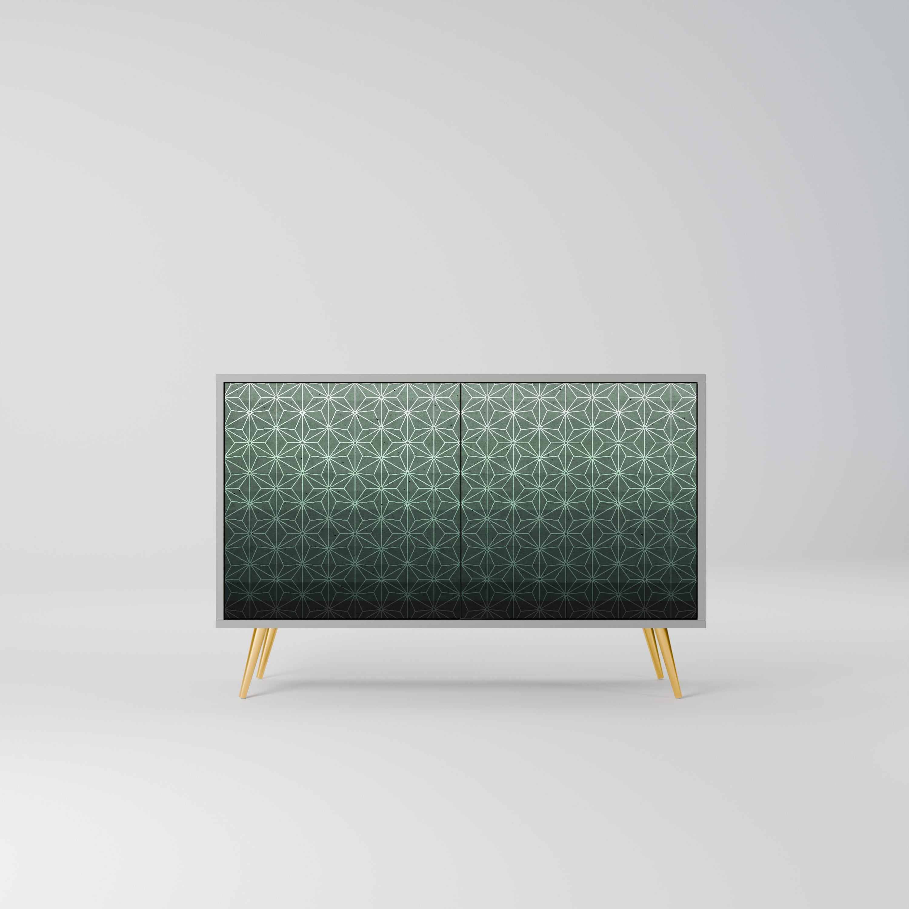 ORNAMENTAL GLIMMER Aparador de 2 Portas em Acabamento Cinzento