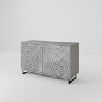 CONCRETE ZIG ZAG 2-Door Sideboard in Grey Finish