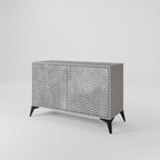 CONCRETE ZIG ZAG 2-Door Sideboard in Grey Finish