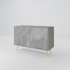 CONCRETE ZIG ZAG 2-Door Sideboard in Grey Finish