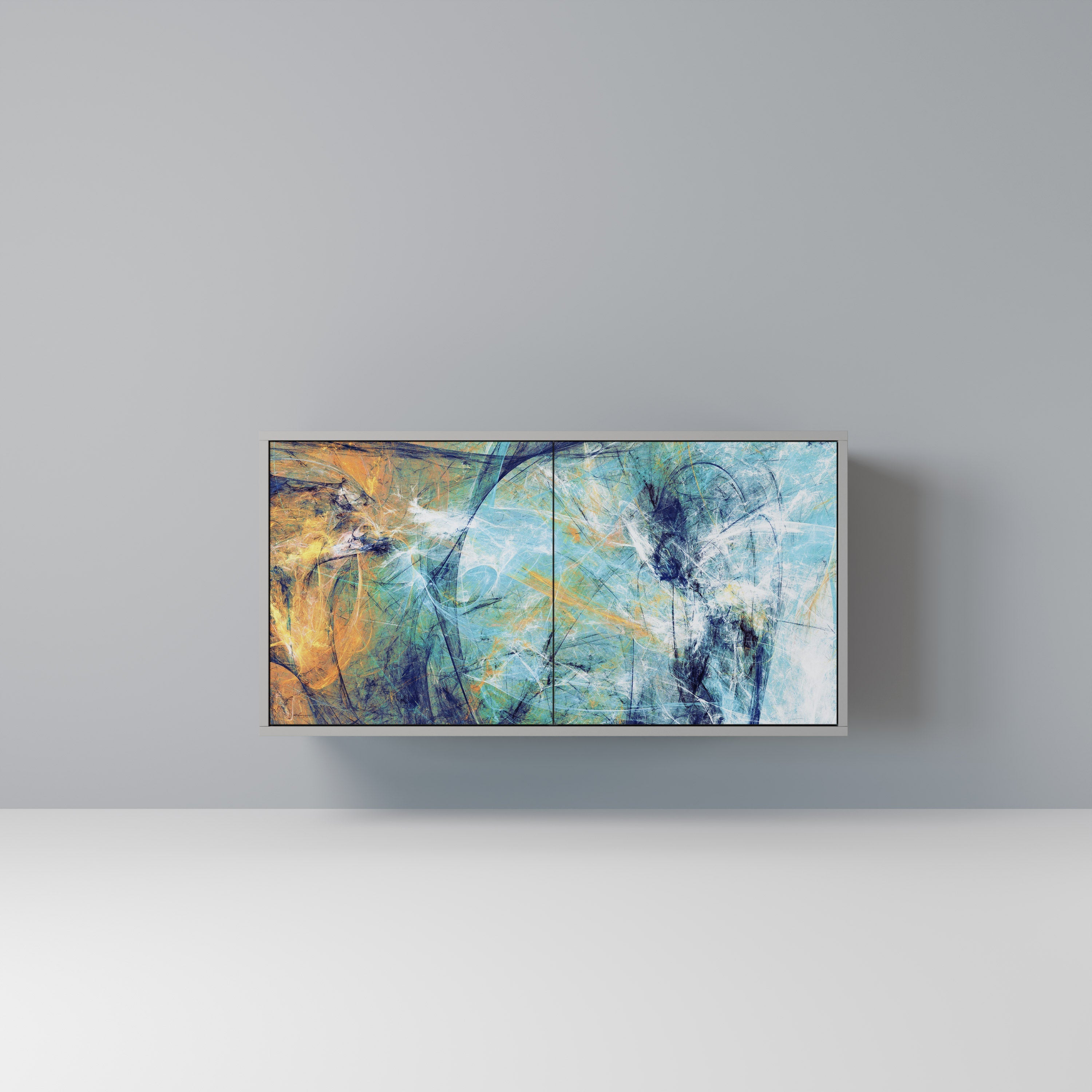 ABSTRACT THOUGHTS Aparador de 2 Portas em Acabamento Cinzento