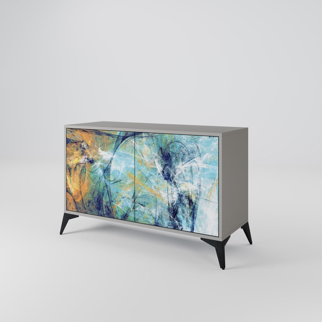 ABSTRACT THOUGHTS 2-Door Sideboard in Grey Finish