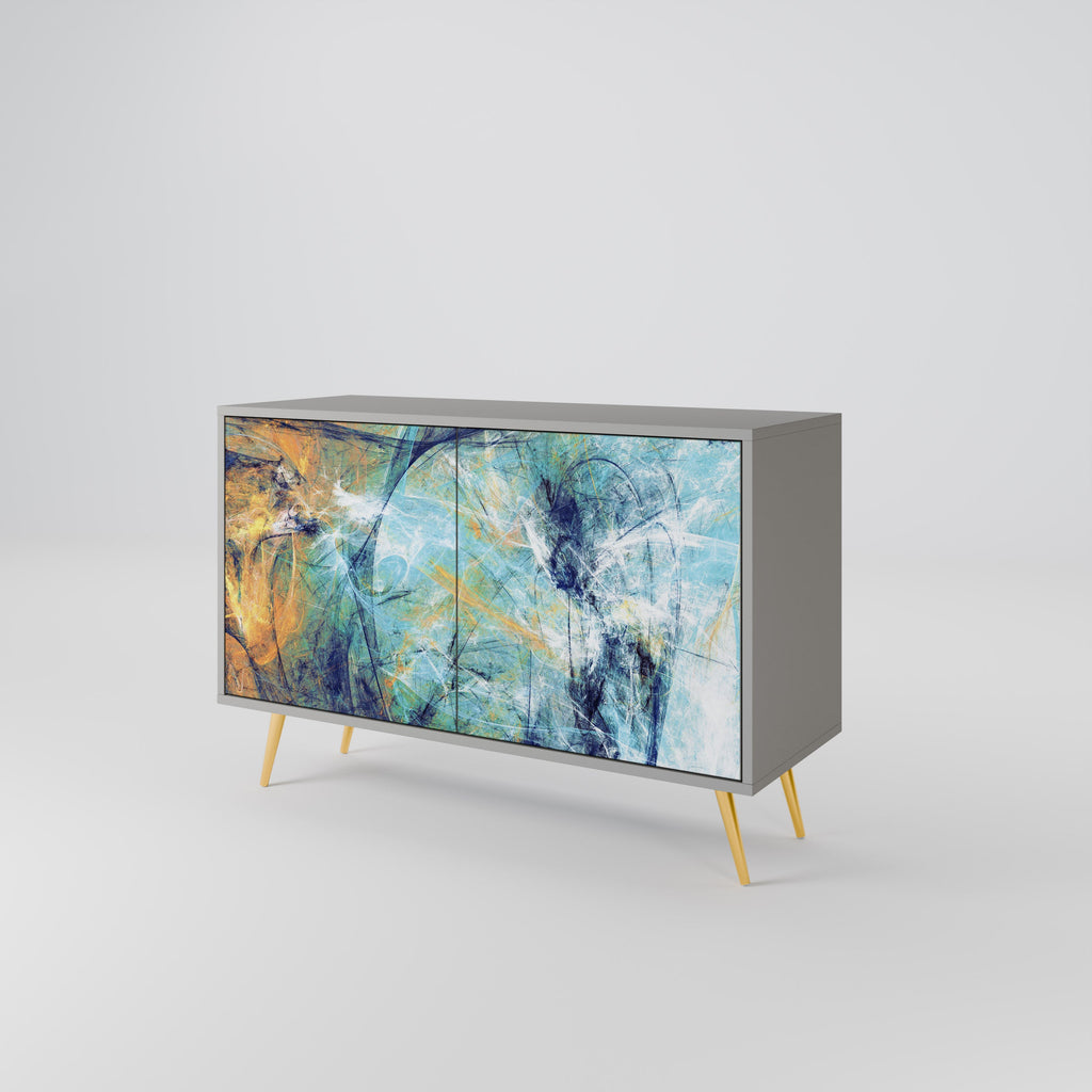 ABSTRACT THOUGHTS 2-Door Sideboard in Grey Finish