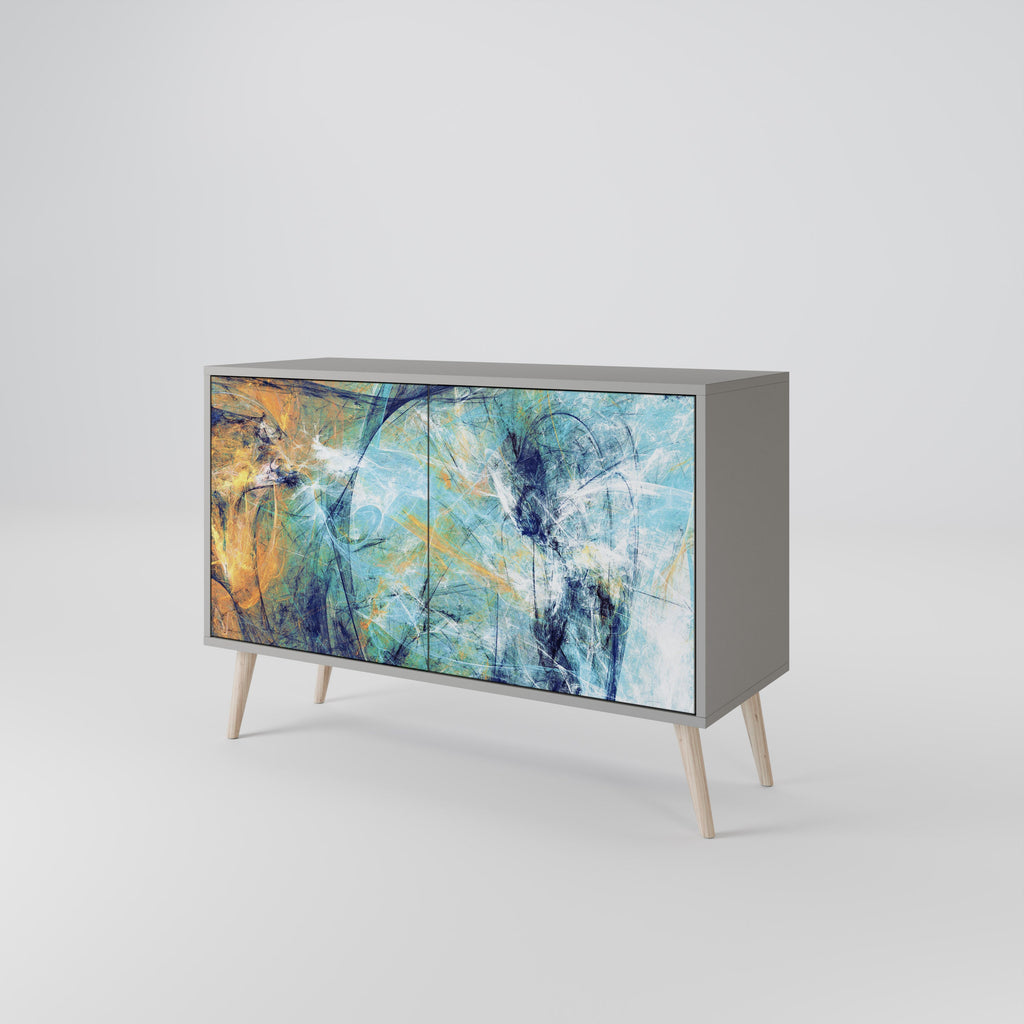 ABSTRACT THOUGHTS 2-Door Sideboard in Grey Finish
