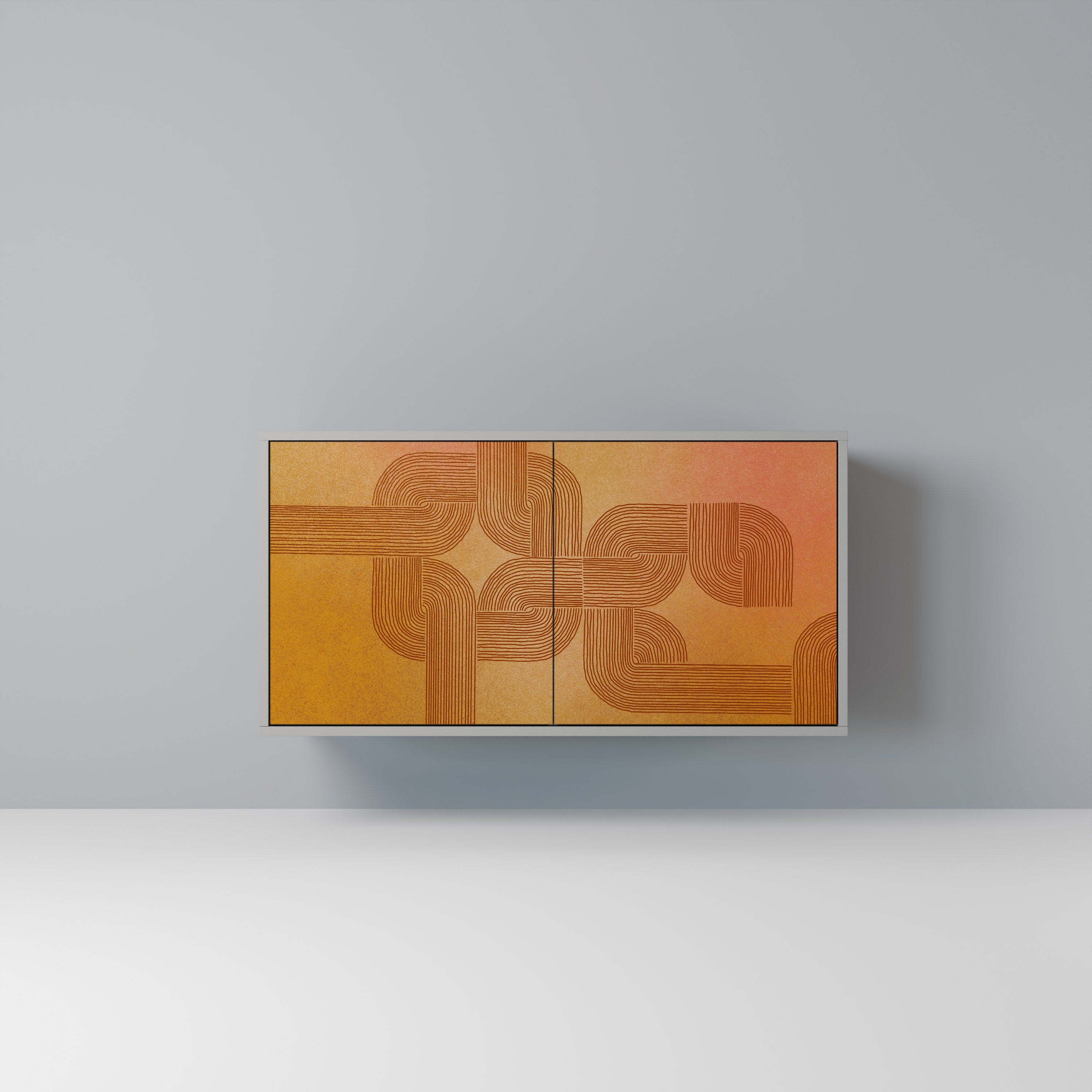 STRENGTHENING RELATION Aparador de 2 Portas em Acabamento Cinzento