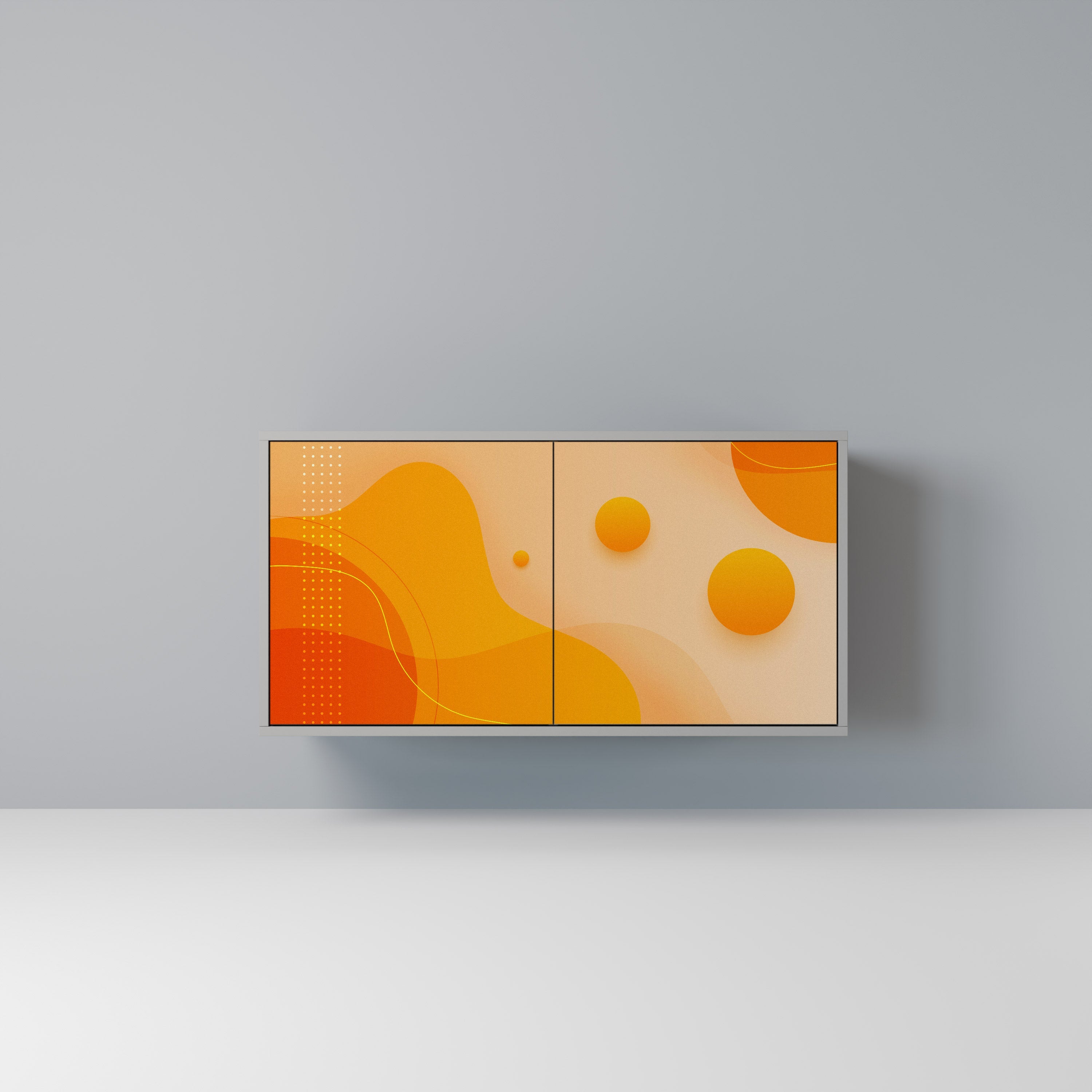 ORANGE ARRANGEMENT Aparador de 2 Portas em Acabamento Cinzento