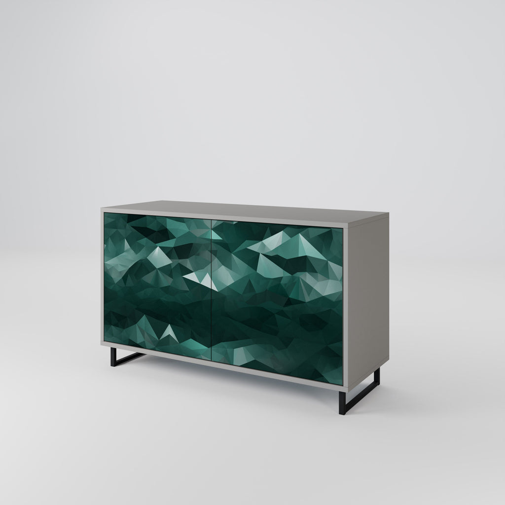 POLYGONAL FLOATING 2-Door Sideboard in Grey Finish