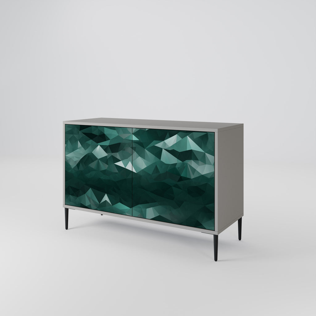 POLYGONAL FLOATING 2-Door Sideboard in Grey Finish