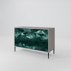 POLYGONAL FLOATING 2-Door Sideboard in Grey Finish