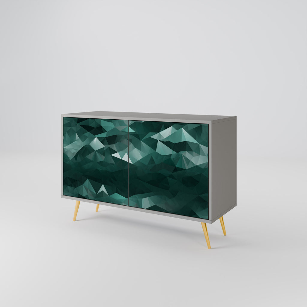 POLYGONAL FLOATING 2-Door Sideboard in Grey Finish