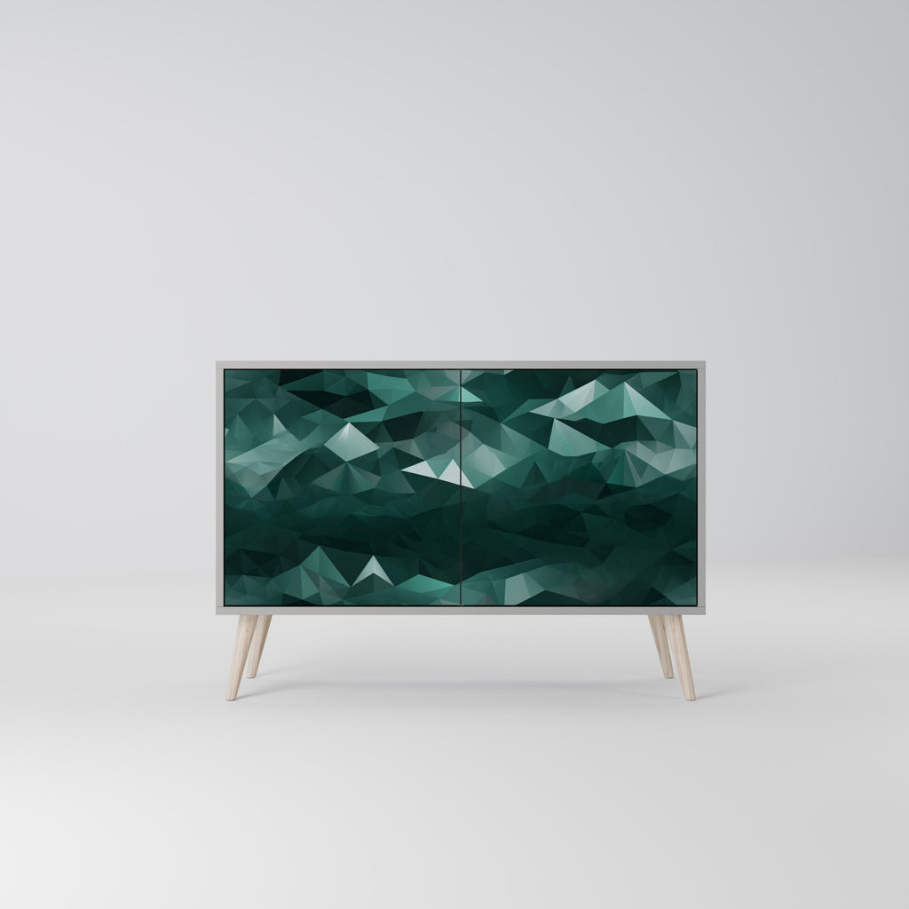 POLYGONAL FLOATING 2-Door Sideboard in Grey Finish