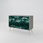 POLYGONAL FLOATING 2-Door Sideboard in Grey Finish
