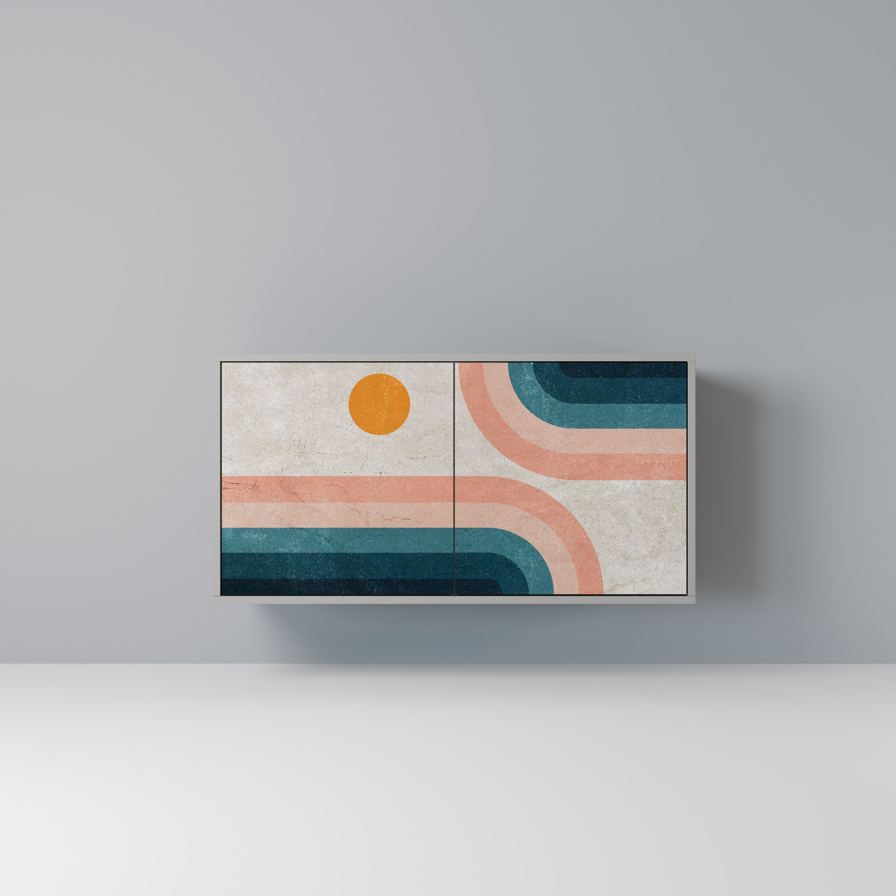 TWO HALVES Aparador de 2 Portas em Acabamento Cinzento