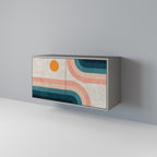 TWO HALVES Aparador de 2 Portas em Acabamento Cinzento