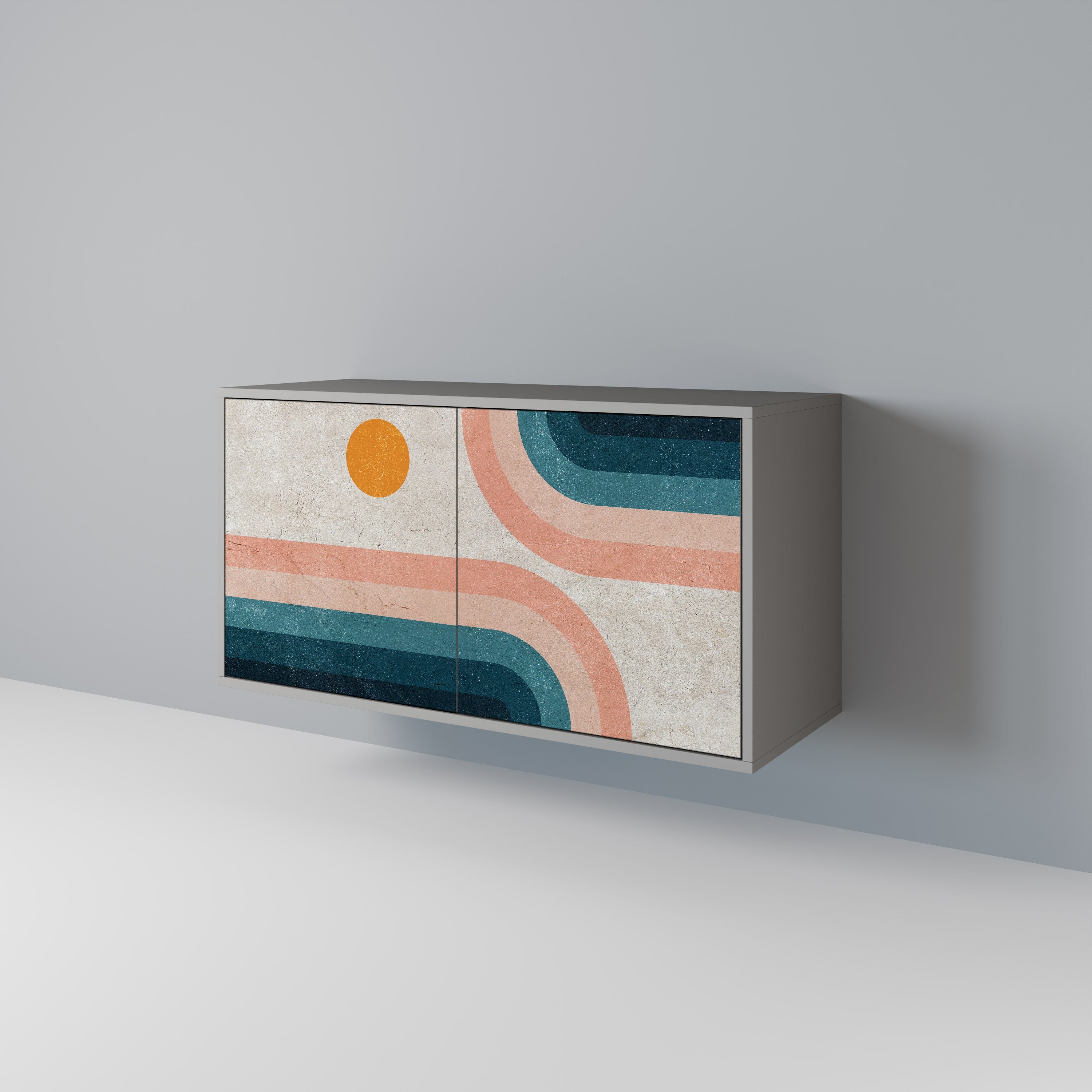 TWO HALVES Aparador de 2 Portas em Acabamento Cinzento