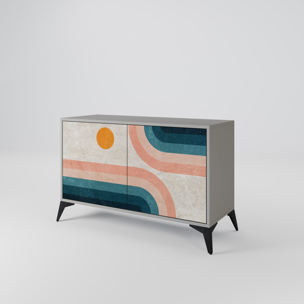 TWO HALVES Aparador de 2 Portas em Acabamento Cinzento